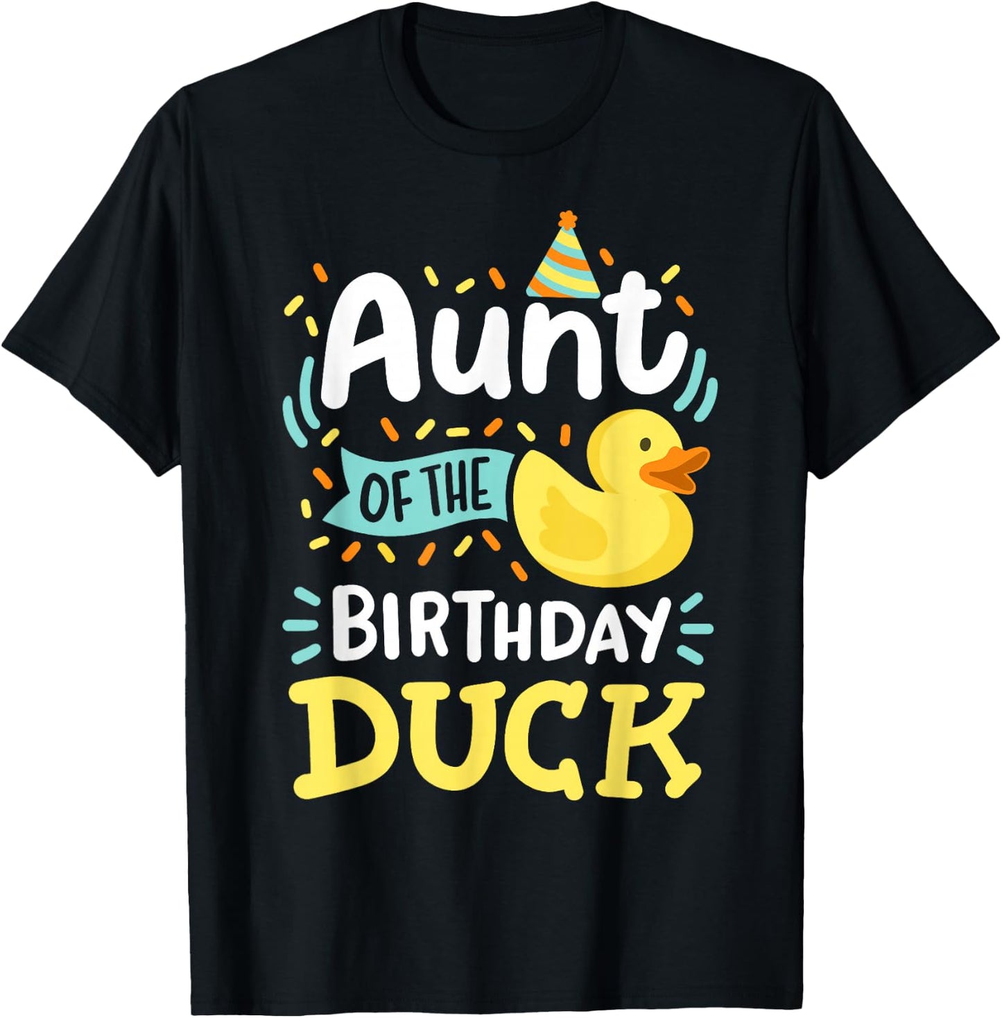 Aunt Of The Birthday Duck Boy Rubber Duck Bday Family T-Shirt - T-Shirt | Black