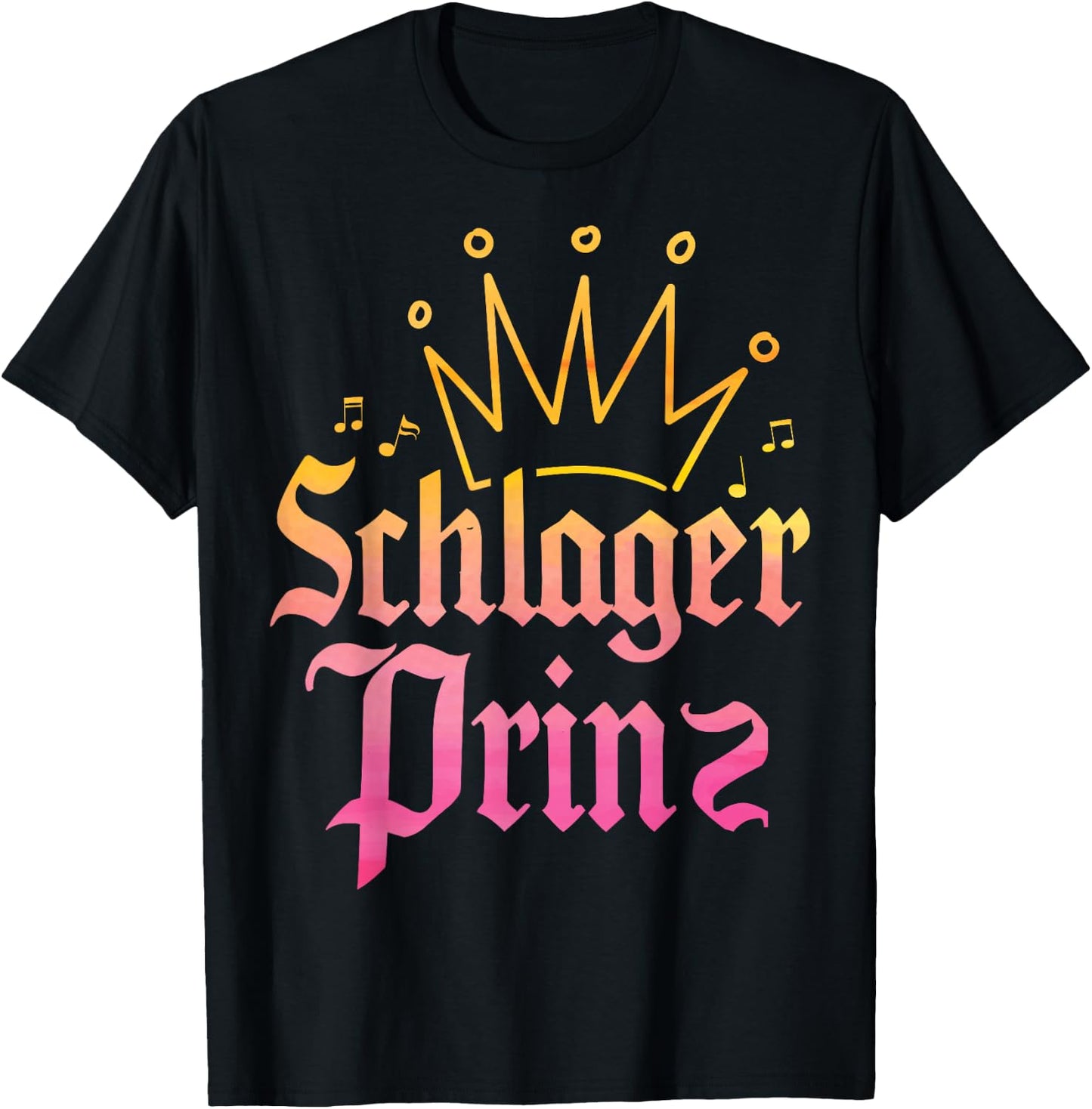 Schlagerprinz Schlageroutfit Partnerlook Schlagermusik T-Shirt - T-Shirt | Black