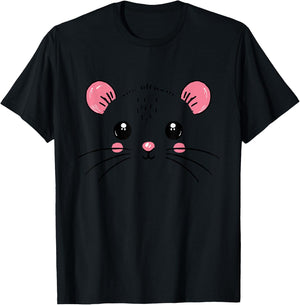 Mouse Face Costume Girl Boy Birthday Mouse Halloween Costume , gray T-Shirt - T-Shirt | Black