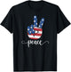 American Flag Peace Patriotic America 1776 USA 4th Of July T-Shirt - T-Shirt | Black