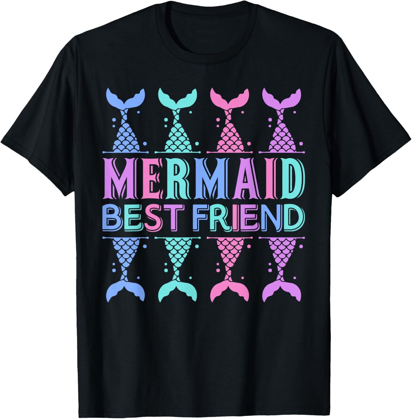 Mermaid Best Friend Mermaid Birthday Outfit Cute Mermaid T-Shirt - T-Shirt | Black