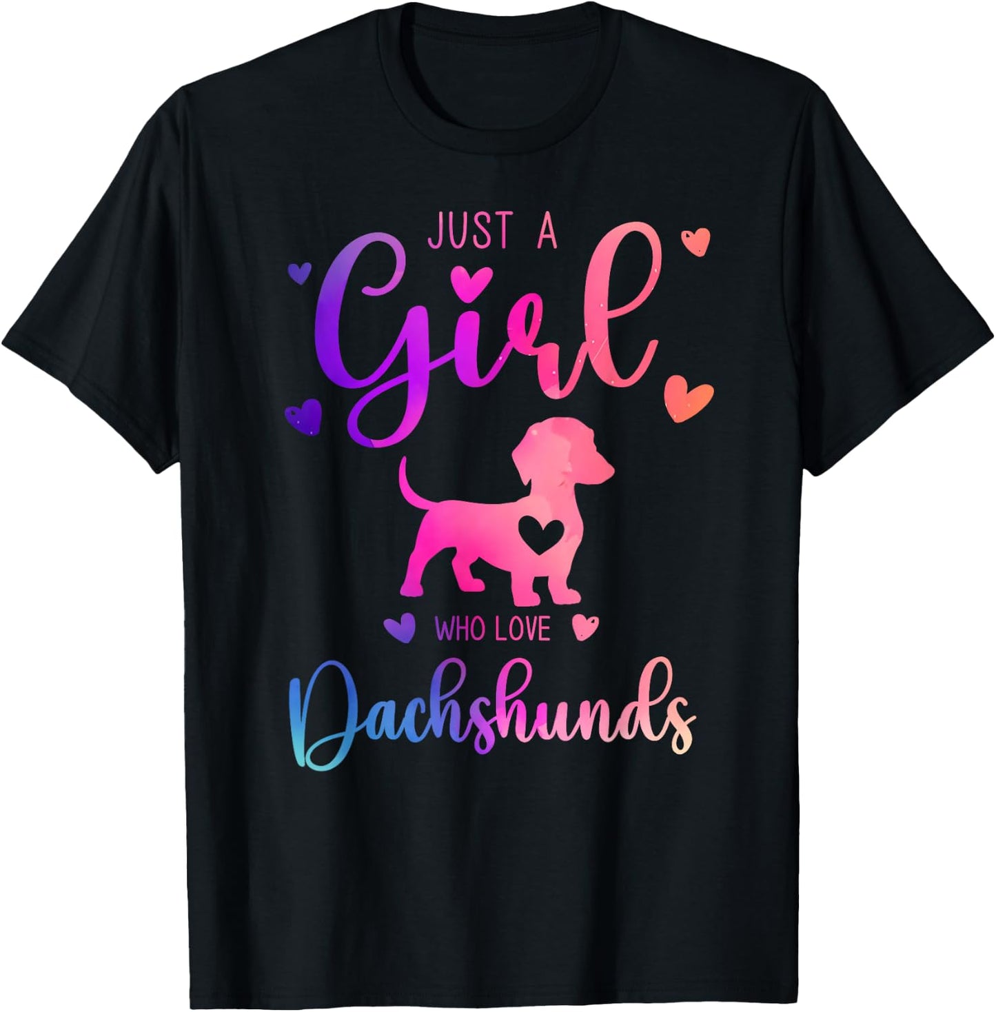 Just a Girl Who Loves Dachshunds Dress and Kids T-Shirt - T-Shirt | Black