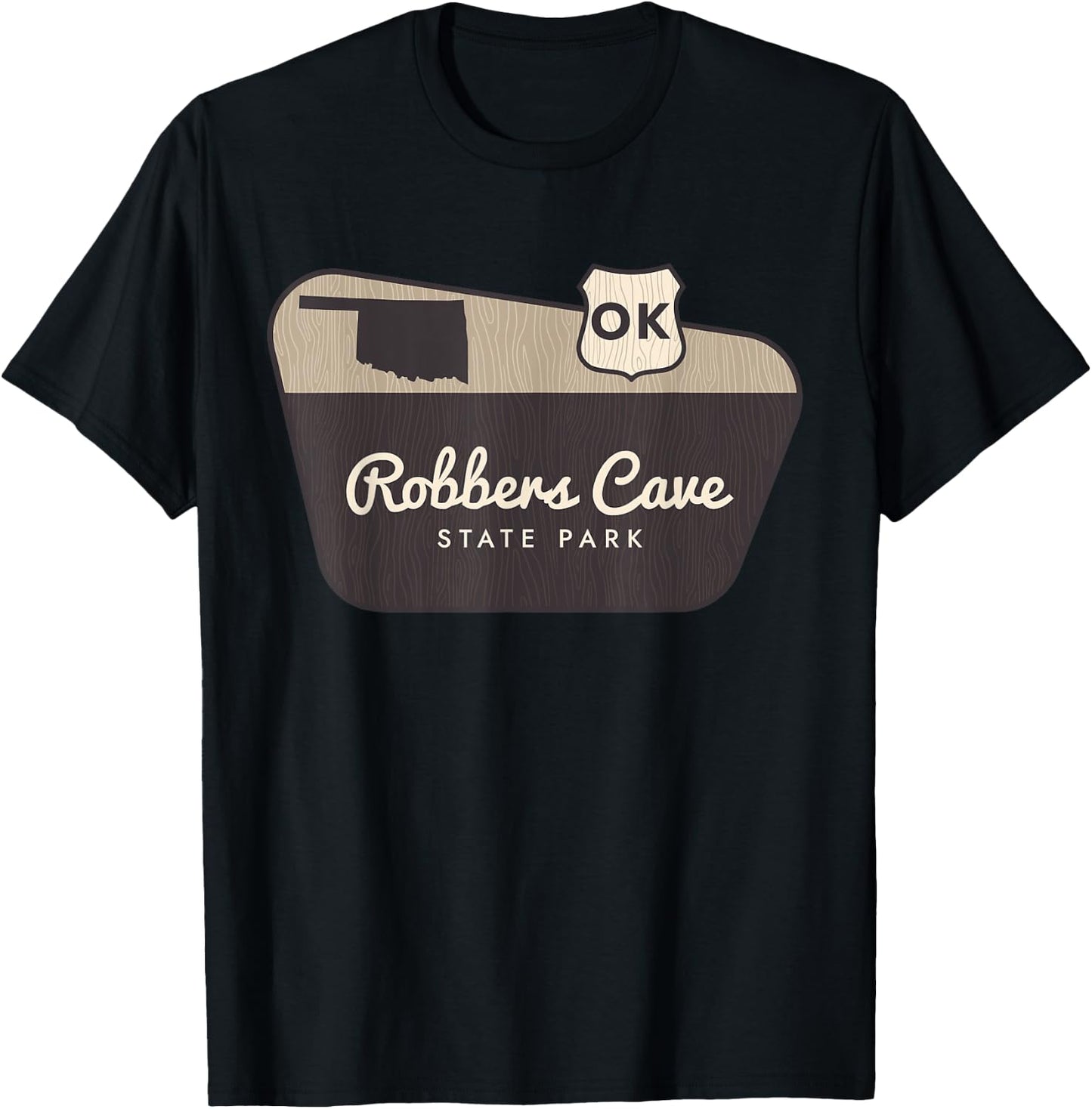 Robbers Cave State Park Oklahoma Welcome Sign Vacation T-Shirt - T-Shirt | Black