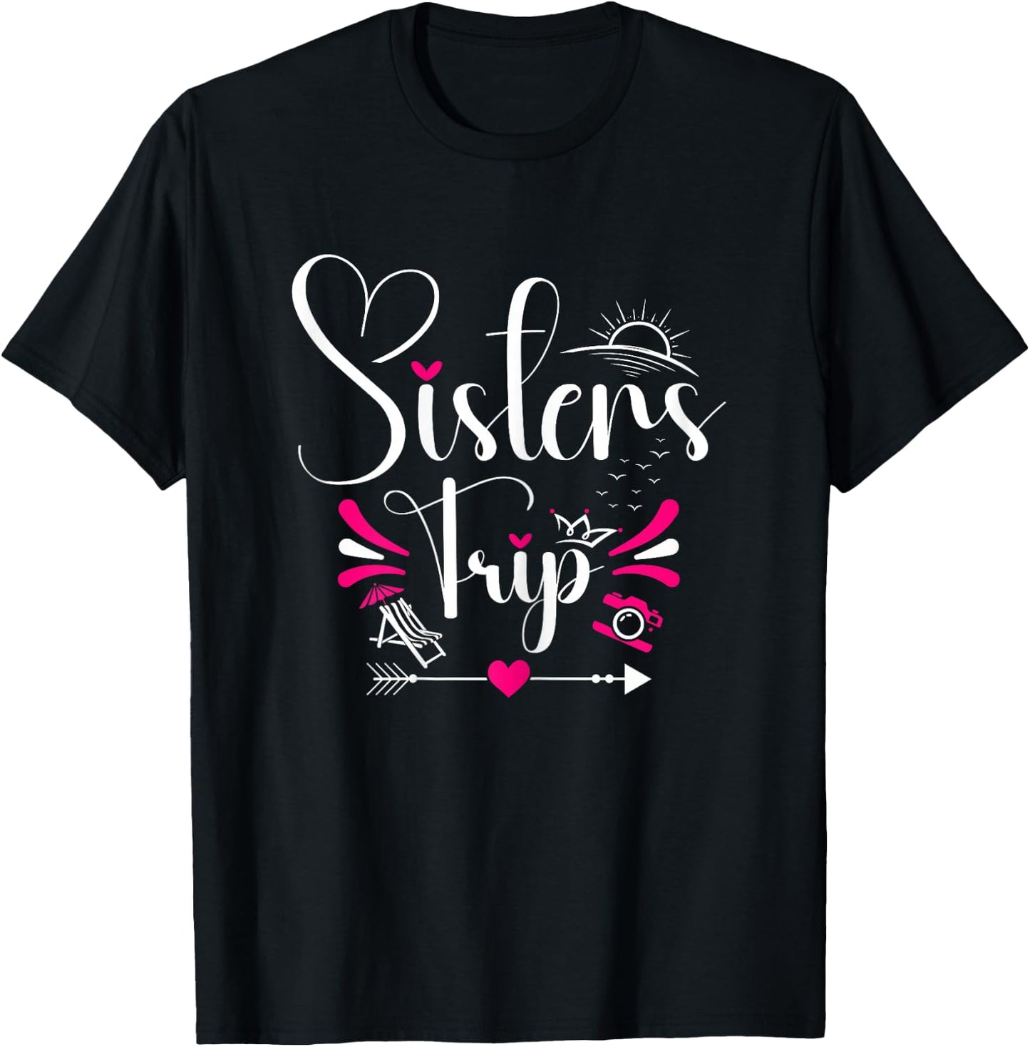 Vacation Crew Sisterhood Traveling Lover Sisters Trip T-Shirt - T-Shirt | Black