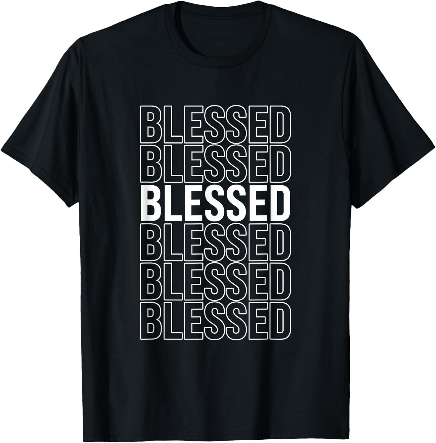 Black Blessed Black on Black Graphic T-Shirt - T-Shirt | Black
