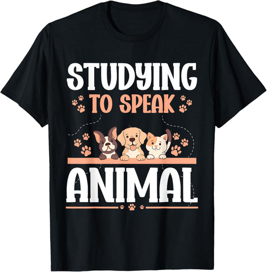 Future Veterinarian Studying To Speak Animal Future Vet T-Shirt - T-Shirt | Black