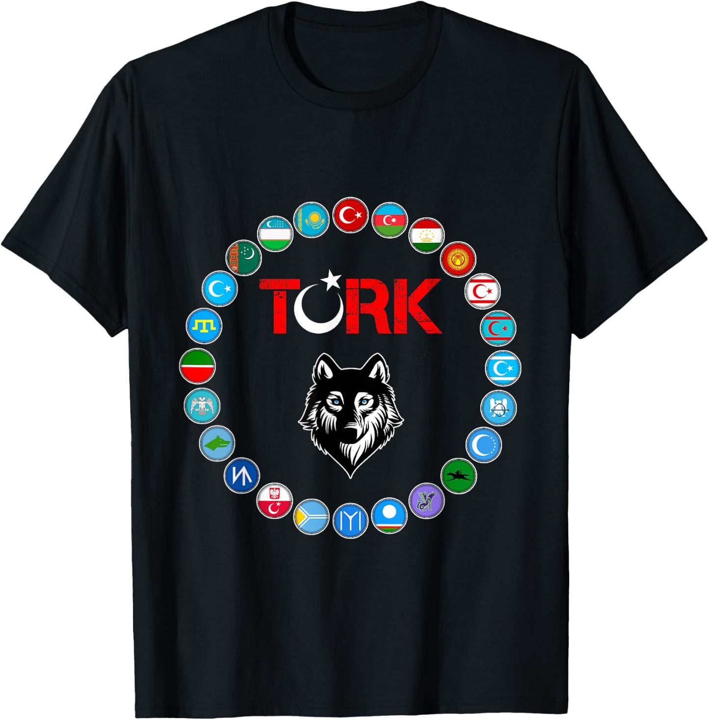 Kazakhstan,Gokturk,Turan,Turkey Flag,Turk Bayragi,Turkiye. T-Shirt - T-Shirt | Black