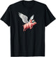 Pig flies with wings T-Shirt - T-Shirt | Black