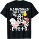 Toddler Kids Old MacDonald 4th Birthday Party Nursery Song T-Shirt - T-Shirt | Black