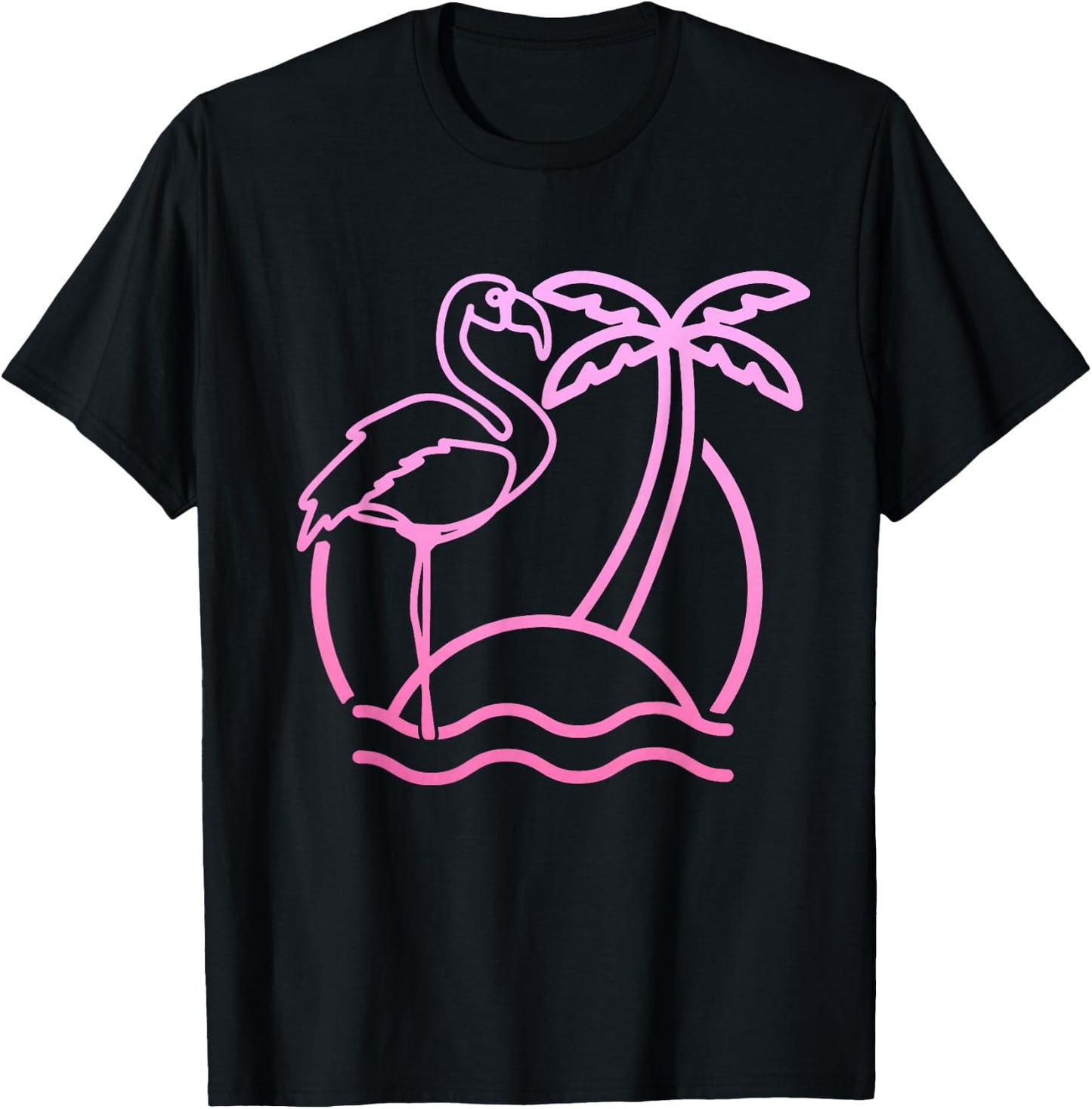 Flamingo Retro 80s Beach Vintage Party Miami Flamingo Lover T-Shirt - T-Shirt | Black