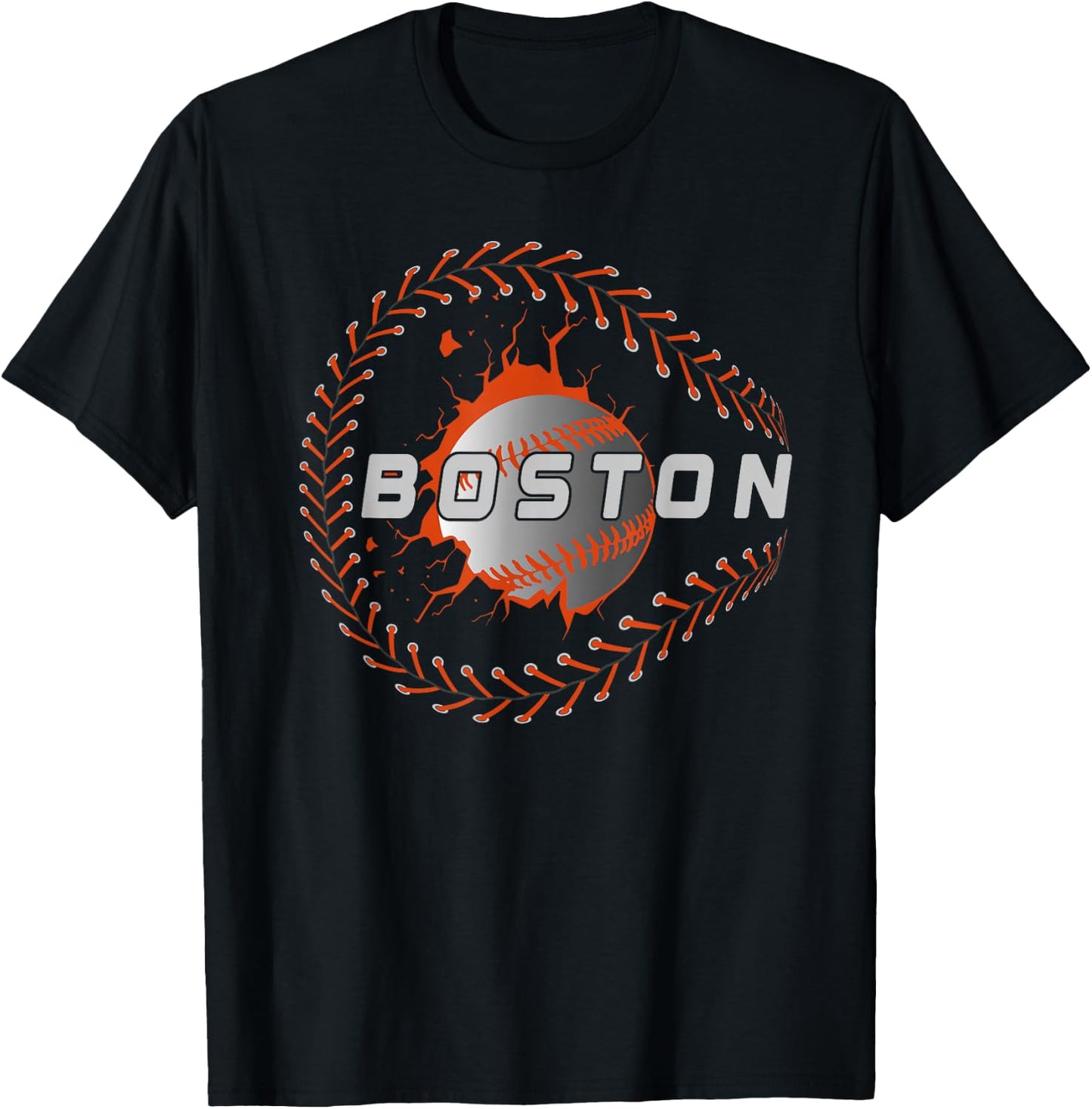 Vintage Boston Baseball & Men, Boston Baseball T-Shirt - T-Shirt | Black