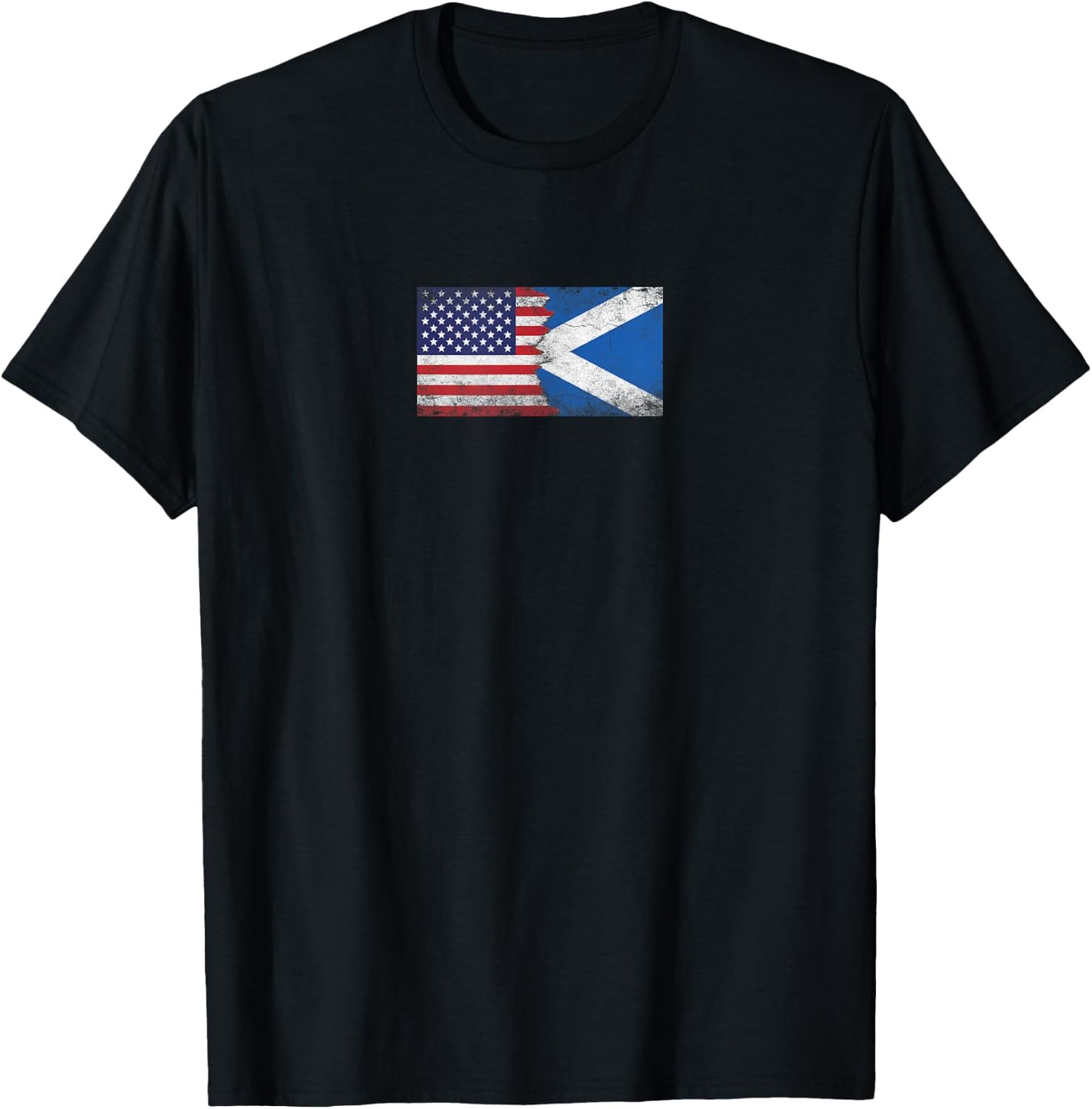 USA & Scotland Flags - United States of America Scot T-Shirt - T-Shirt | Black