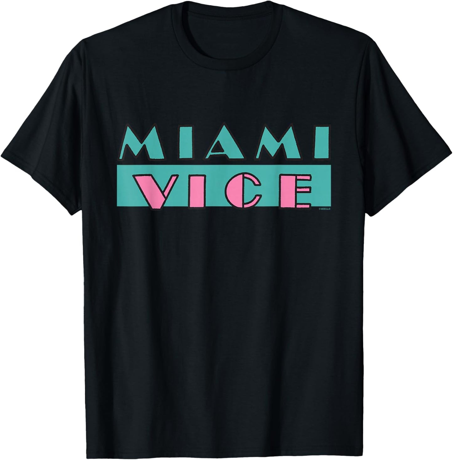 Miami Vice Neon Block Logo T-Shirt - T-Shirt | Black