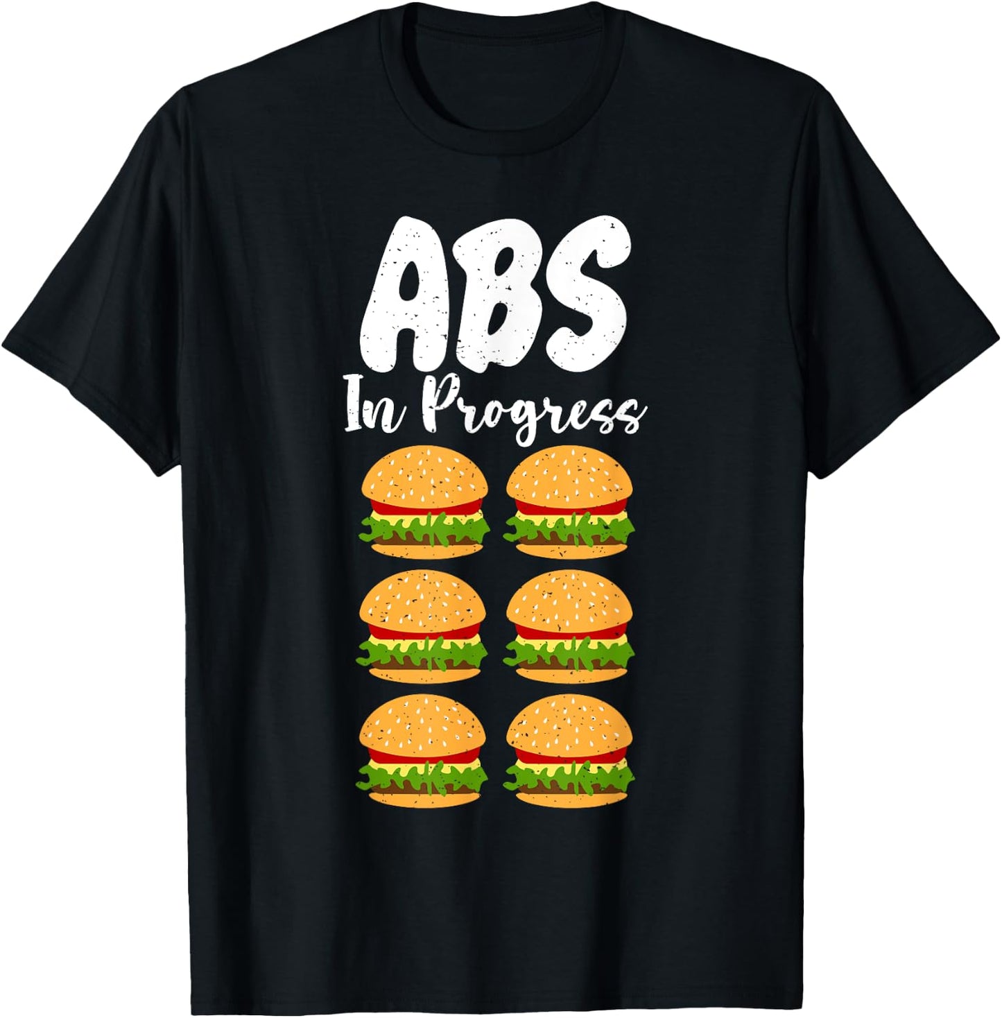 Hamburger Cheeseburger ABS in Progress funny Fast Food T-Shirt - T-Shirt | Black