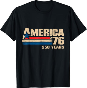 Patriotic - USA - United States of America Flag - 250 Years T-Shirt - T-Shirt | Black