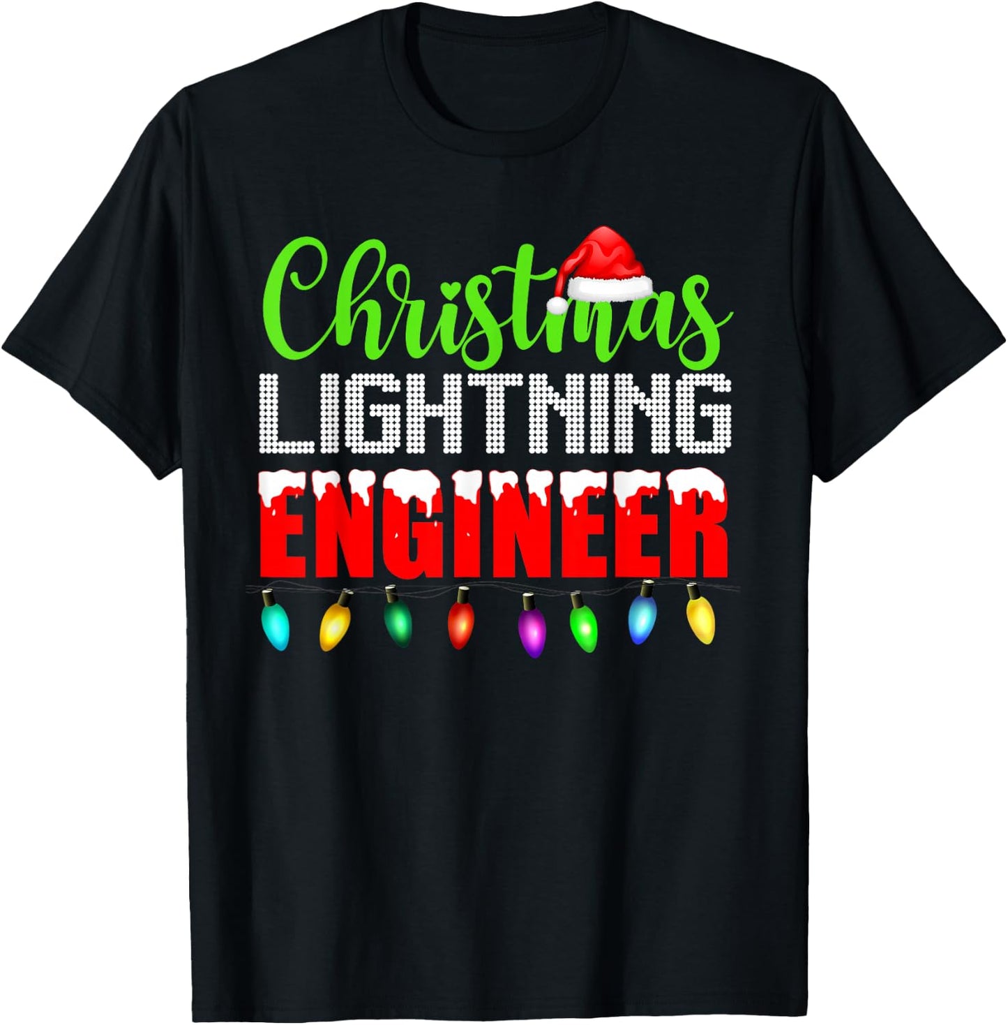 Christmas Lighting Engineer Christmas Lights Engineering T-Shirt - T-Shirt | Black