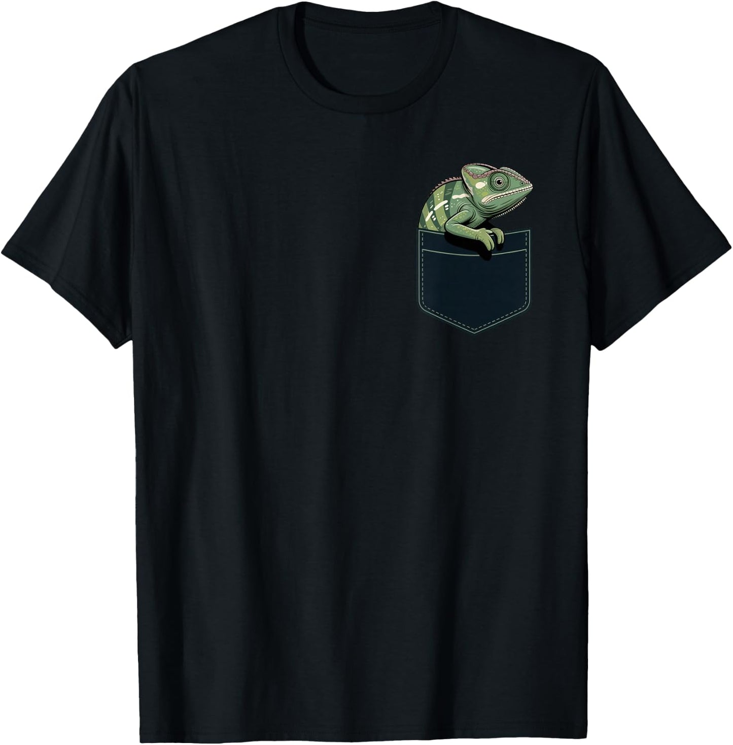 Pocket Chameleon Animal Lover Funny Chill Summer T-Shirt - T-Shirt | Black