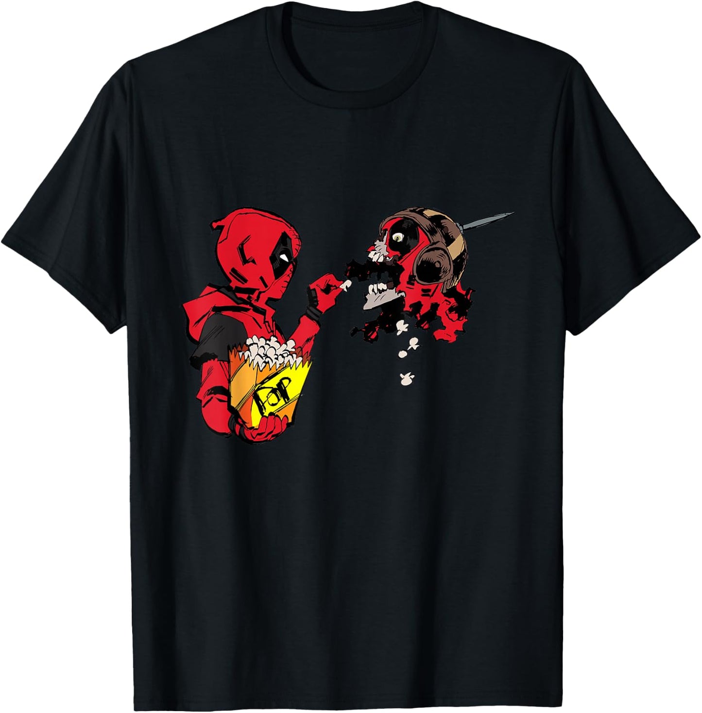 Marvel Studios Deadpool & Wolverine Kidpool Headpool Popcorn T-Shirt - T-Shirt | Black