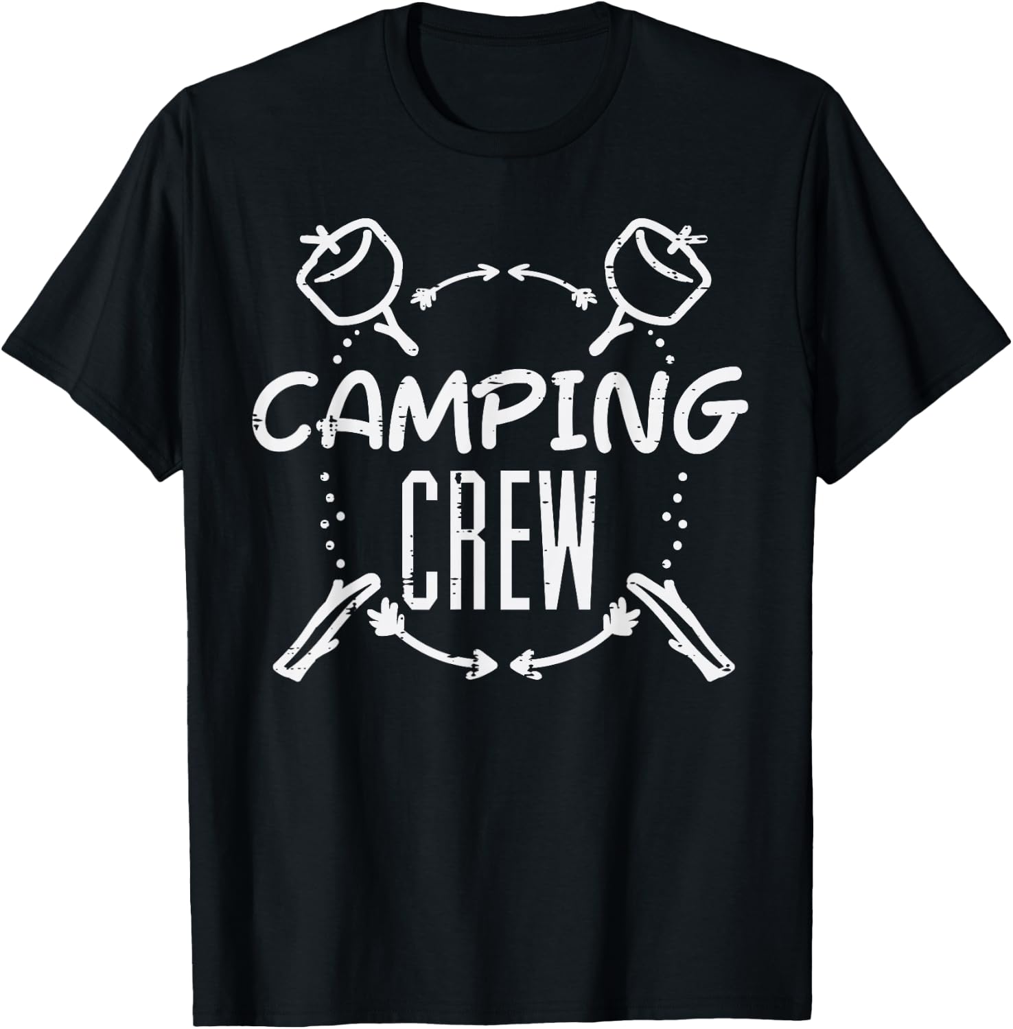 Camping Crew Marshmallow Family Camp Men Women Kids T-Shirt - T-Shirt | Black