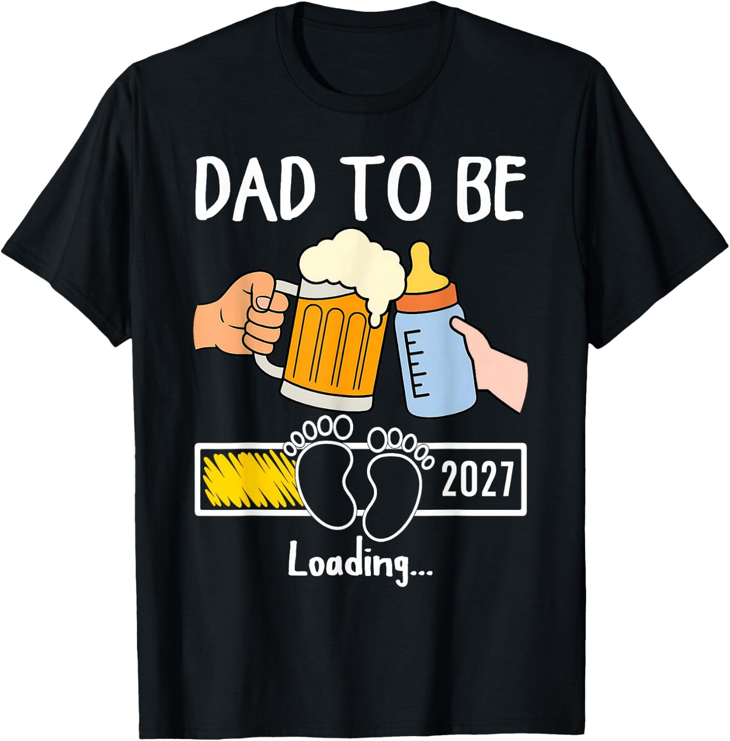 Dad to Be 2027 Funny New Baby Father Daddy to Be Promoted T-Shirt - T-Shirt | Black