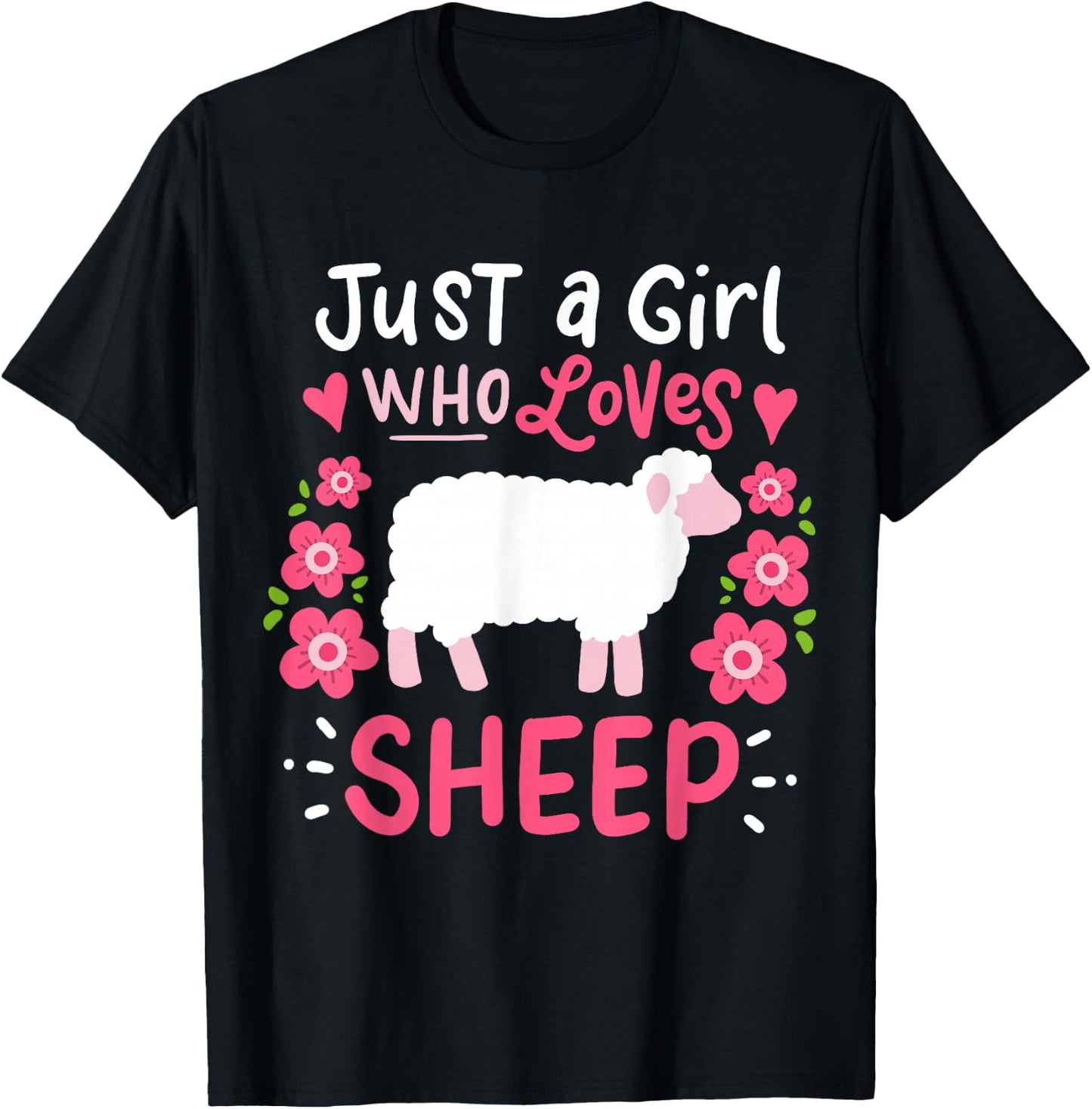 Sheep Just A Girl Who Loves Sheep T-Shirt - T-Shirt | Black