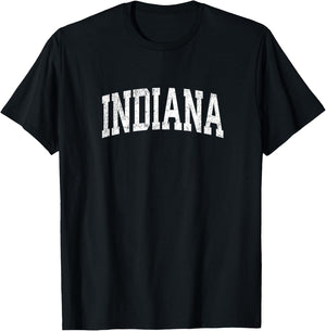 Indiana IN Vintage Athletic Sports Design T-Shirt - T-Shirt | Black