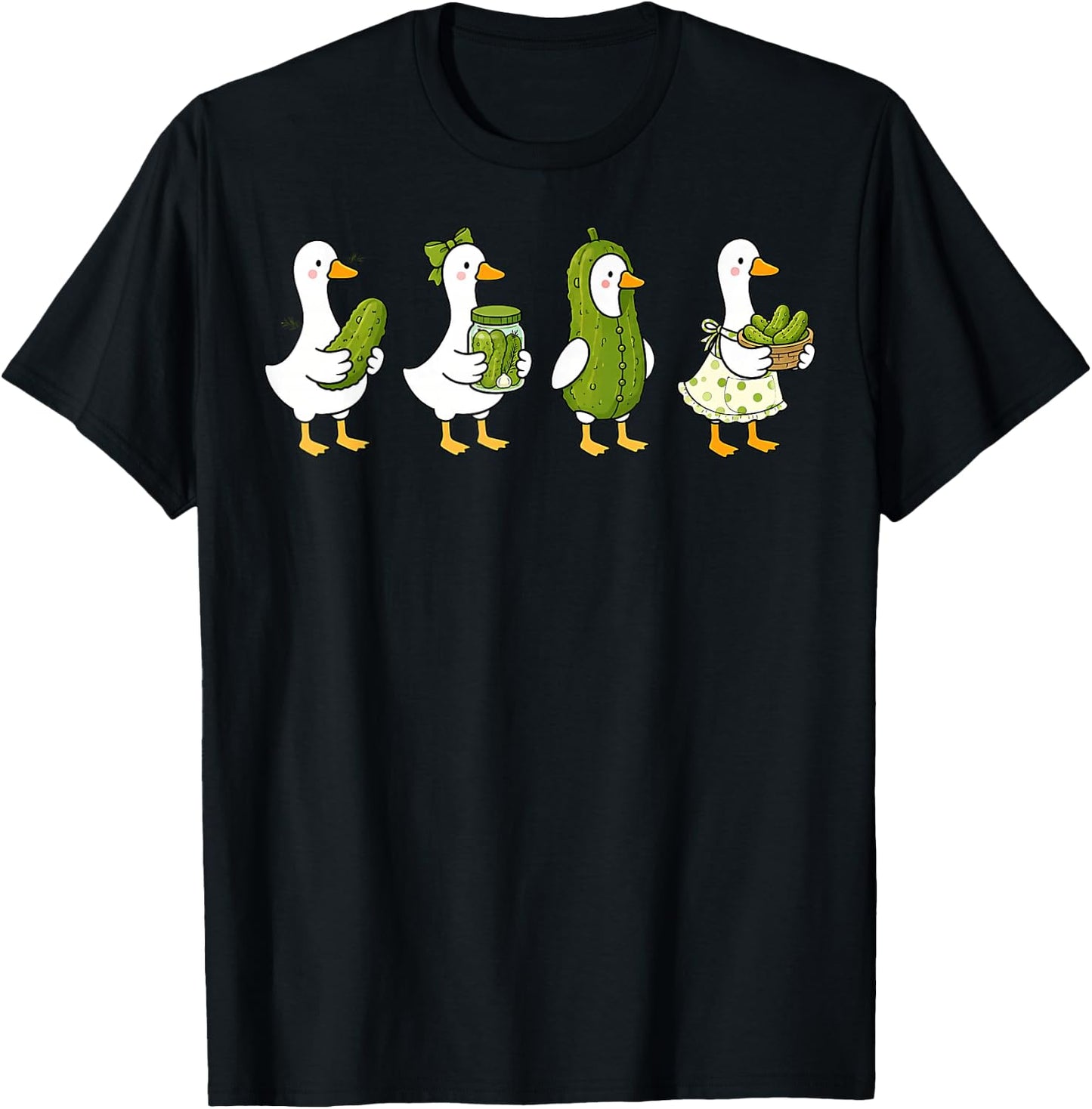 Funny Pickle Lover Silly Goose Cucumber Boys Girls Kids T-Shirt - T-Shirt | Black