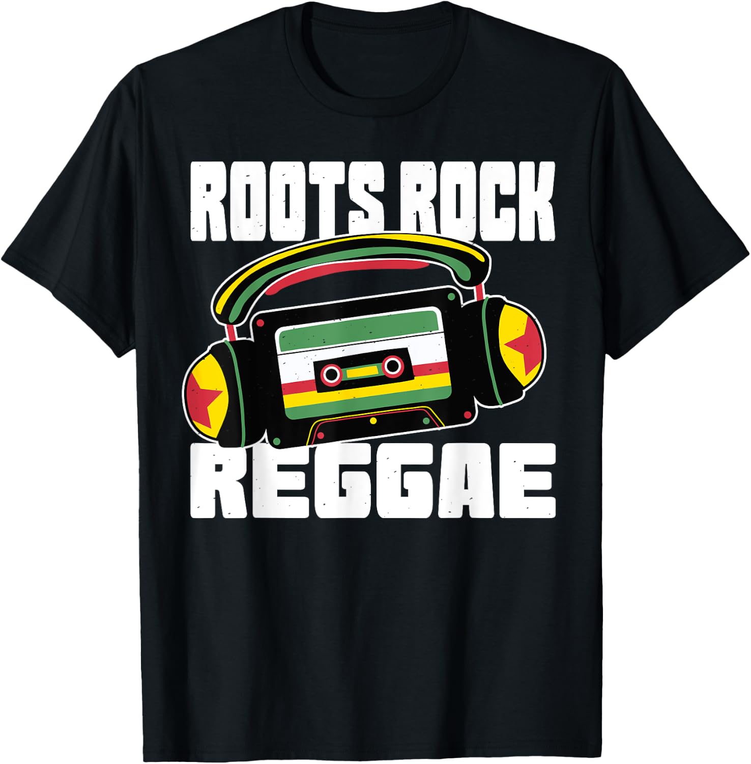 Roots Rock Reggae Music Jamaica Rasta Rastafari T-Shirt - T-Shirt | Black