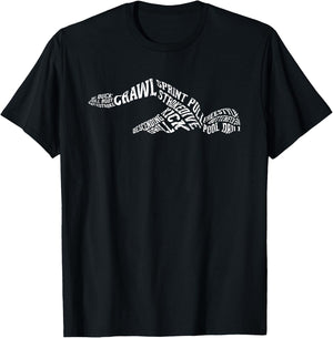 Swimmer Typography Funny Swim Swimming Coach Player Graphic T-Shirt - T-Shirt | Black