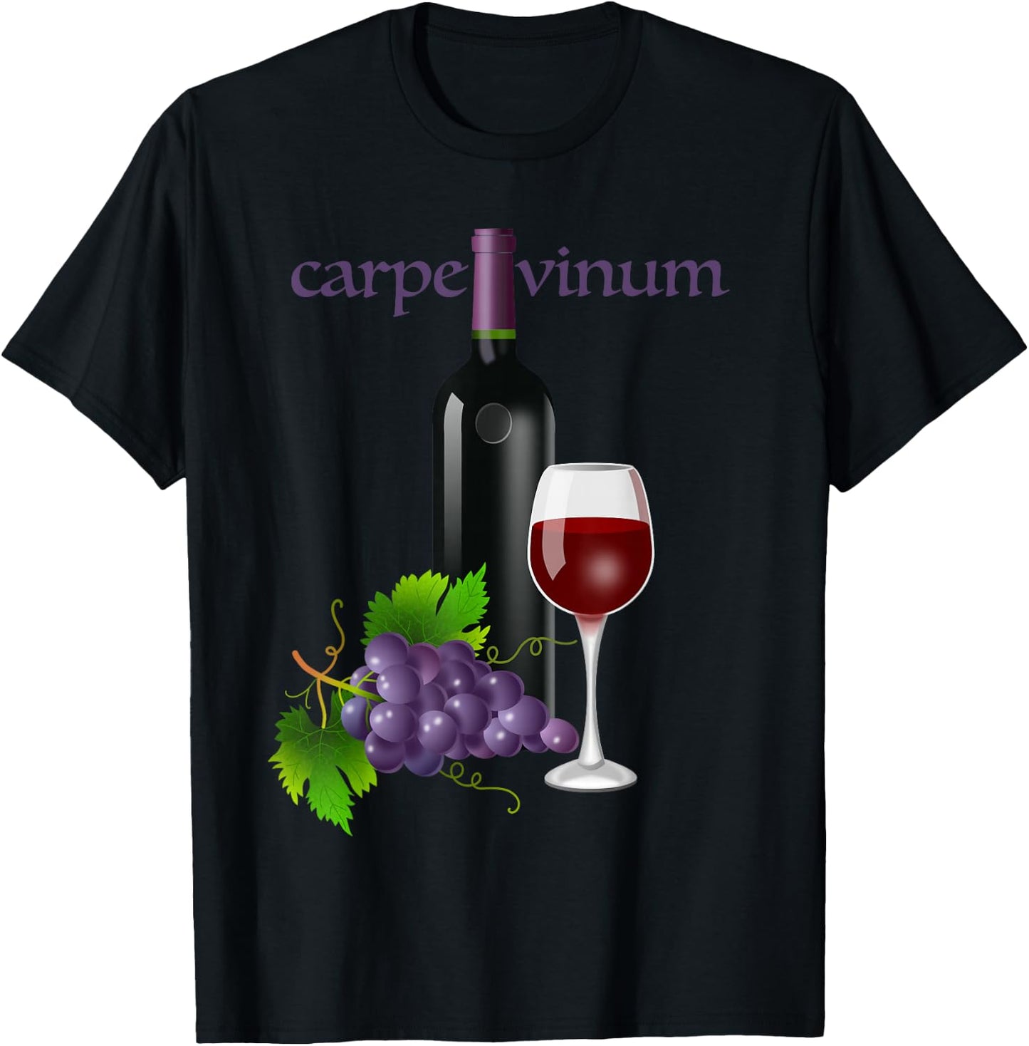 Latin Phrase - Carpe Vinum (Seize the Wine) T-Shirt - T-Shirt | Black