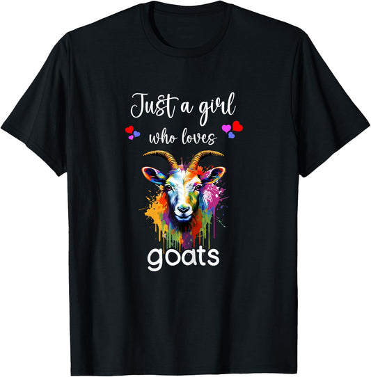 Goat Lover Shirt Funny Girls Goat Lover Goat T-Shirt - T-Shirt | Black