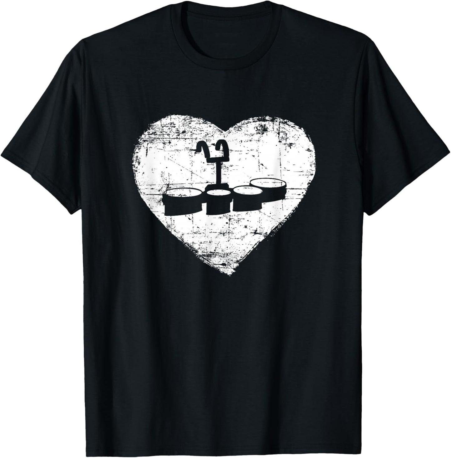 Marching Band Shirt | Love tenor drum quintet Heart T-Shirt - T-Shirt | Black