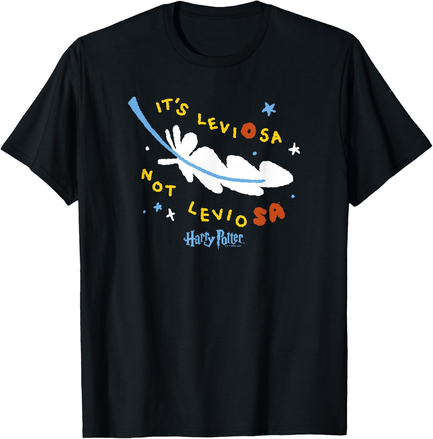 Harry Potter: Deathly Hallows 2 Leviosa Feather Doodle T-Shirt - T-Shirt | Black
