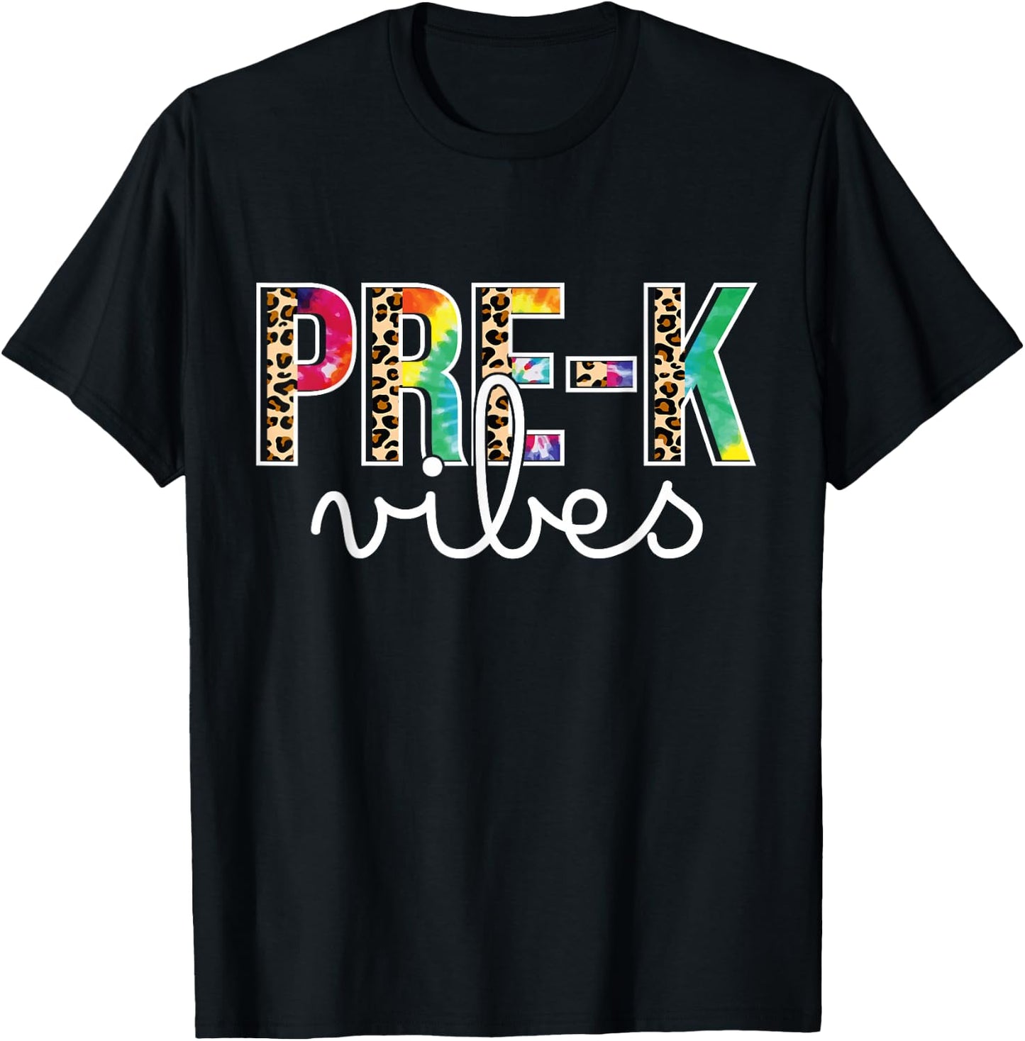 Pre k Vibes - Preschool Team Tie Dye 1st Day of School T-Shirt - T-Shirt | Black