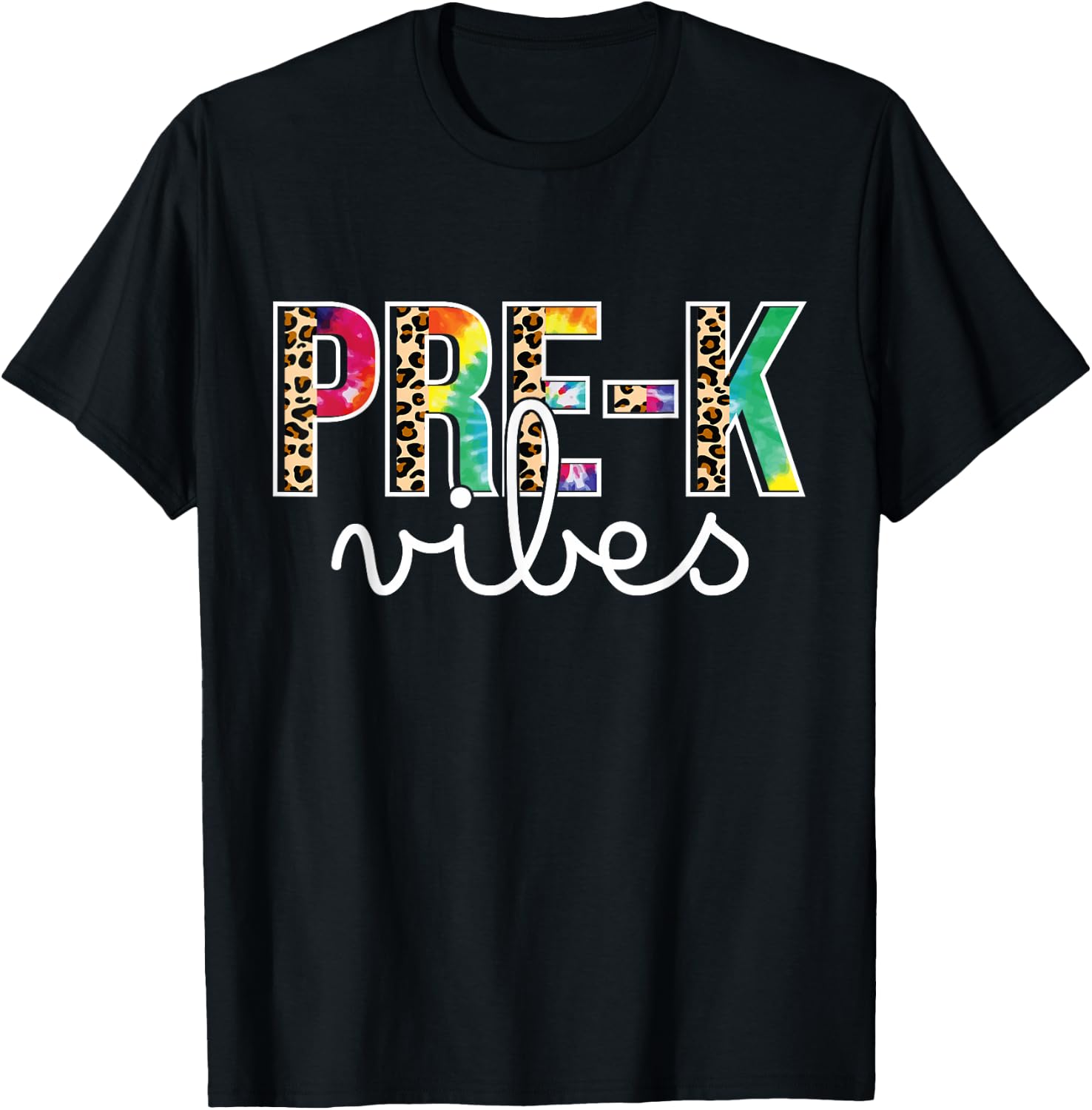 Pre k Vibes - Preschool Team Tie Dye 1st Day of School T-Shirt - T-Shirt | Black