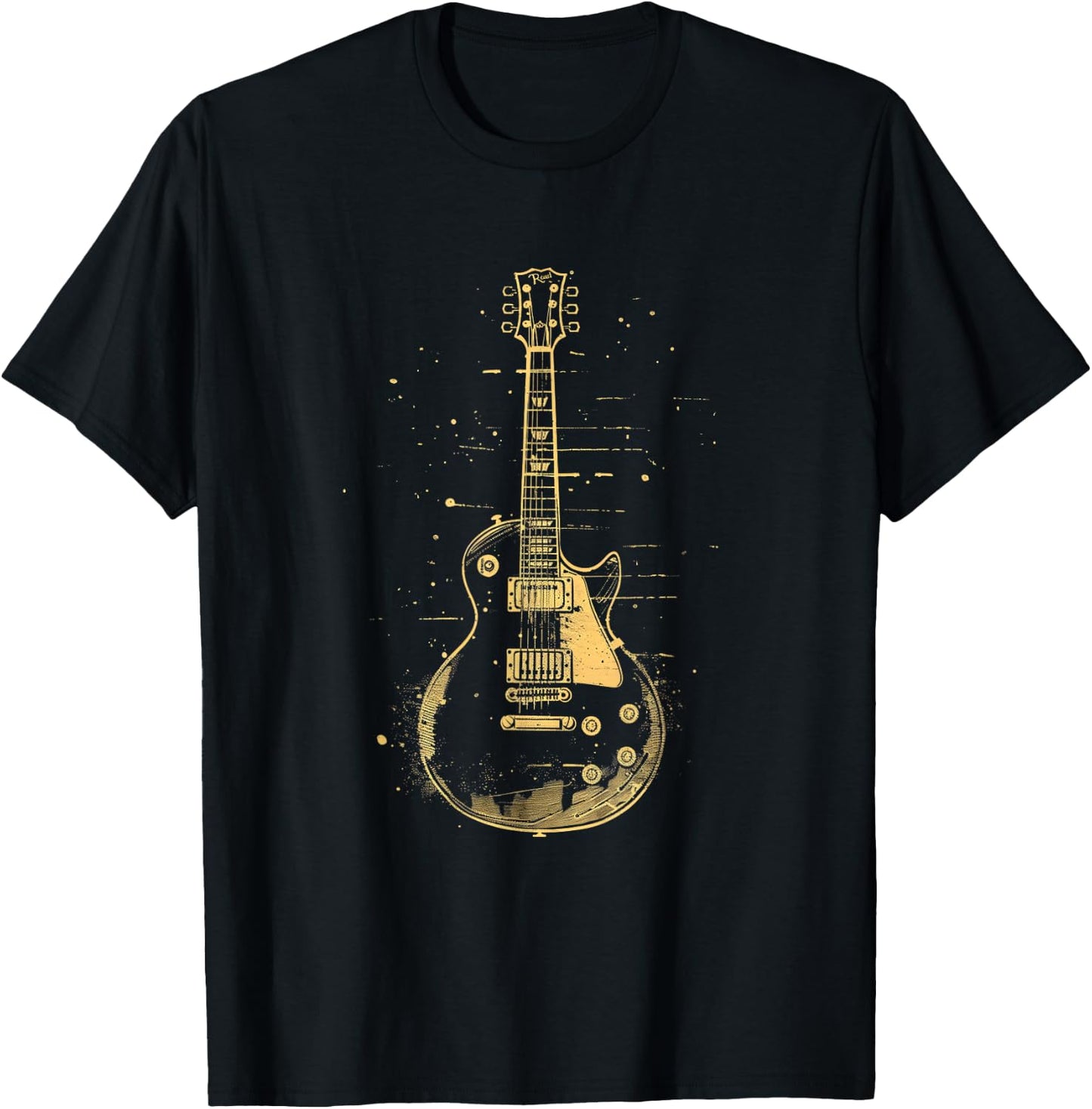 Classic Electric Guitar Vintage , Black, S T-Shirt - T-Shirt | Black