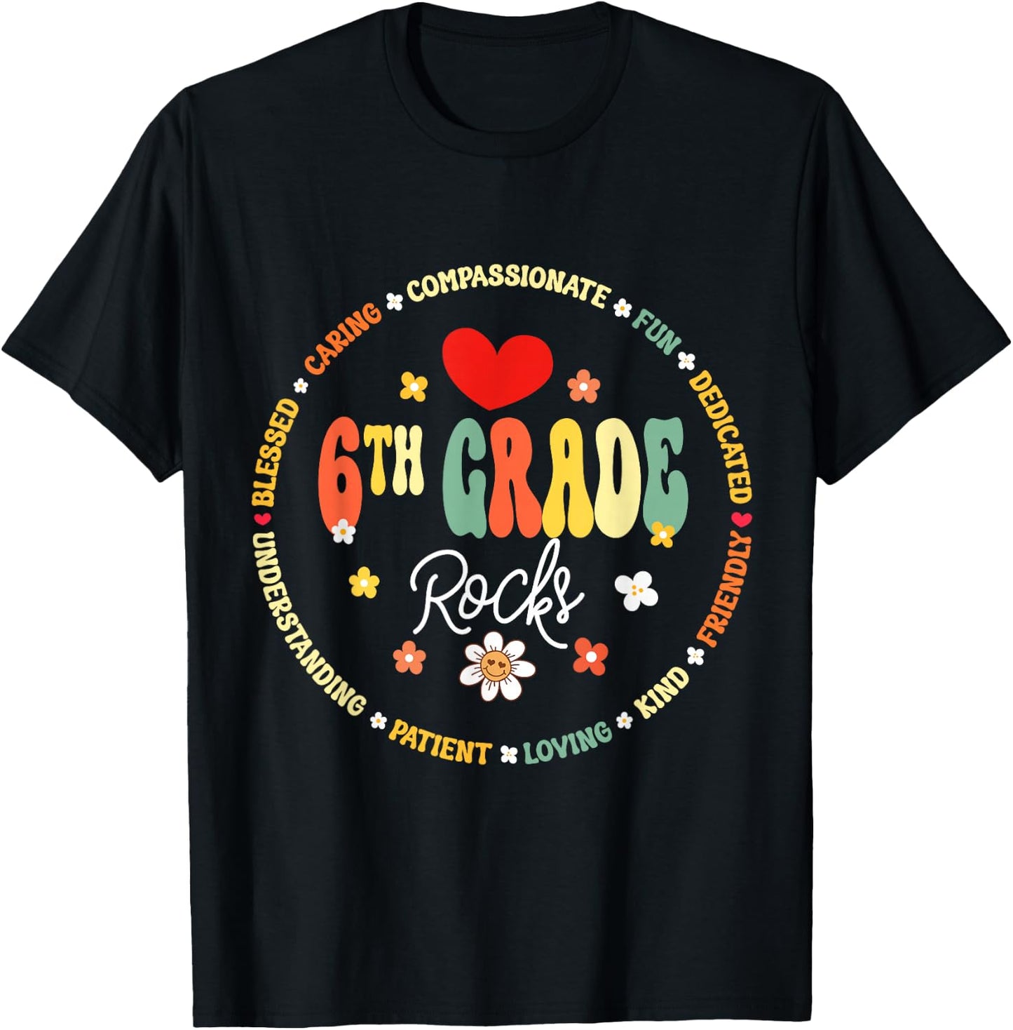 Sixth Grade Teacher Student Back To School 6th Grade Rocks T-Shirt - T-Shirt | Black