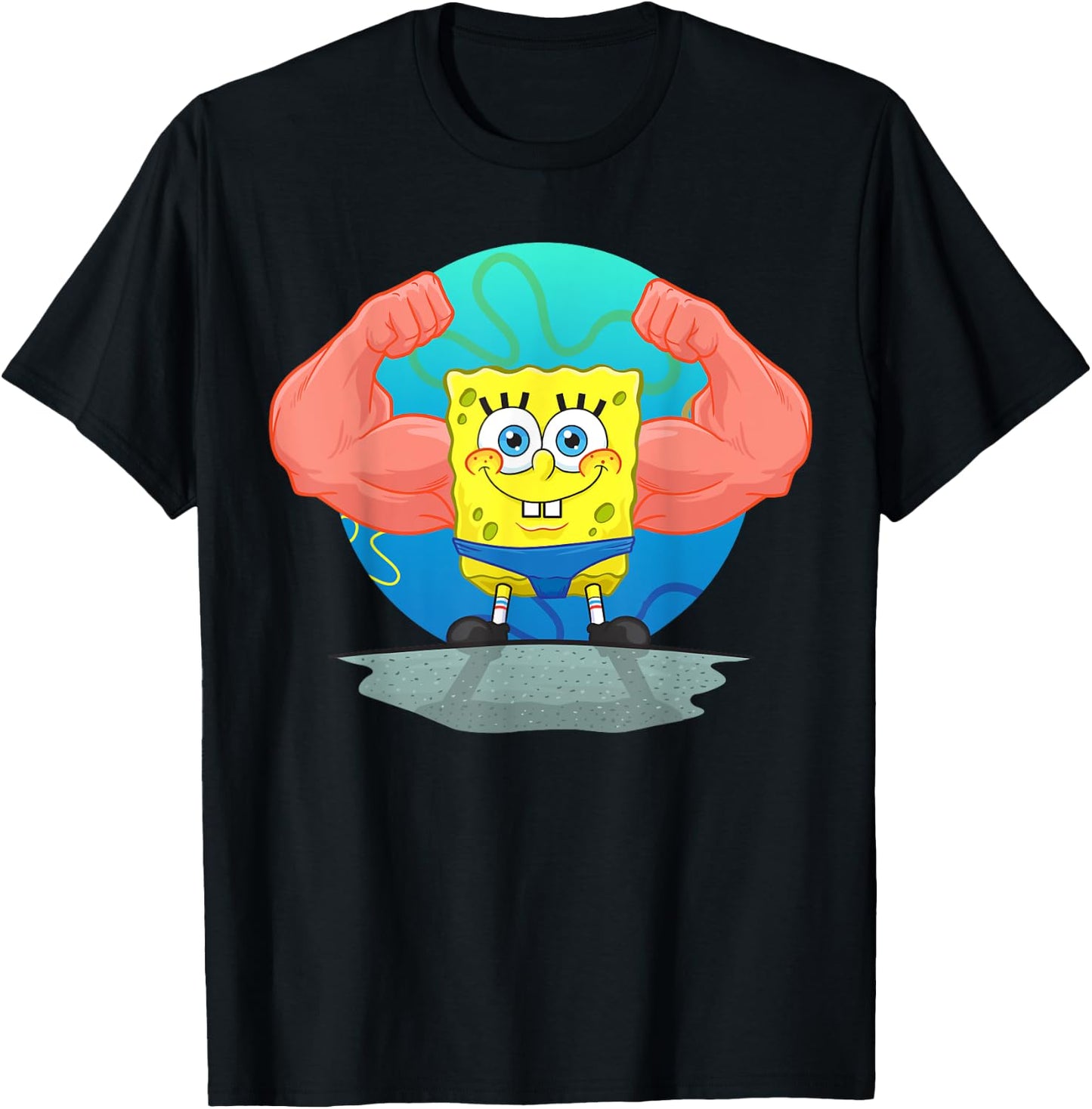 Mademark x SpongeBob SquarePants - SpongeBob MuscleBob BuffPants T-Shirt - T-Shirt | Black