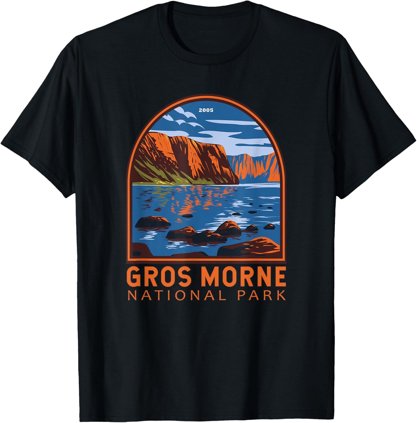 Gros Morne National Park Canada Vintage Emblem T-Shirt - T-Shirt | Black