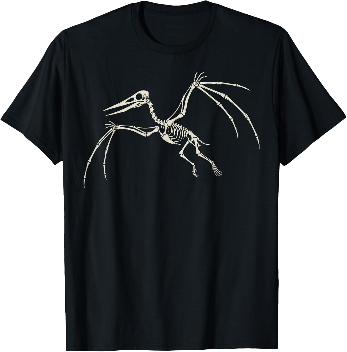 Pteranodon Skeleton Pterodactyl Dinosaur Bones T-Shirt - T-Shirt | Black