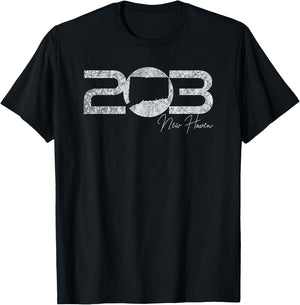 New Haven Connecticut 203 Area Code Nutmegger CT City Pride T-Shirt - T-Shirt | Black