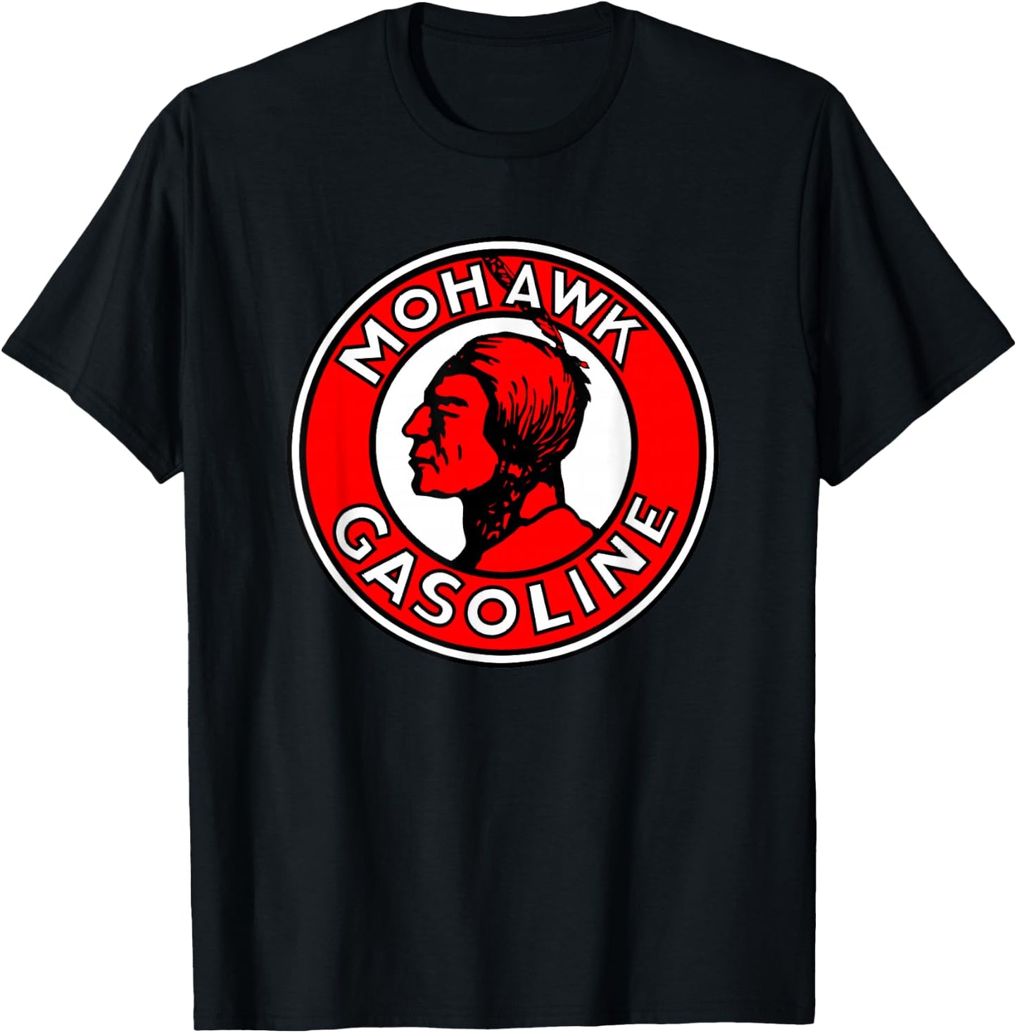 Retro Vintage Gas Station Mohawk Motor Oil Car Bikes Garage T-Shirt - T-Shirt | Black