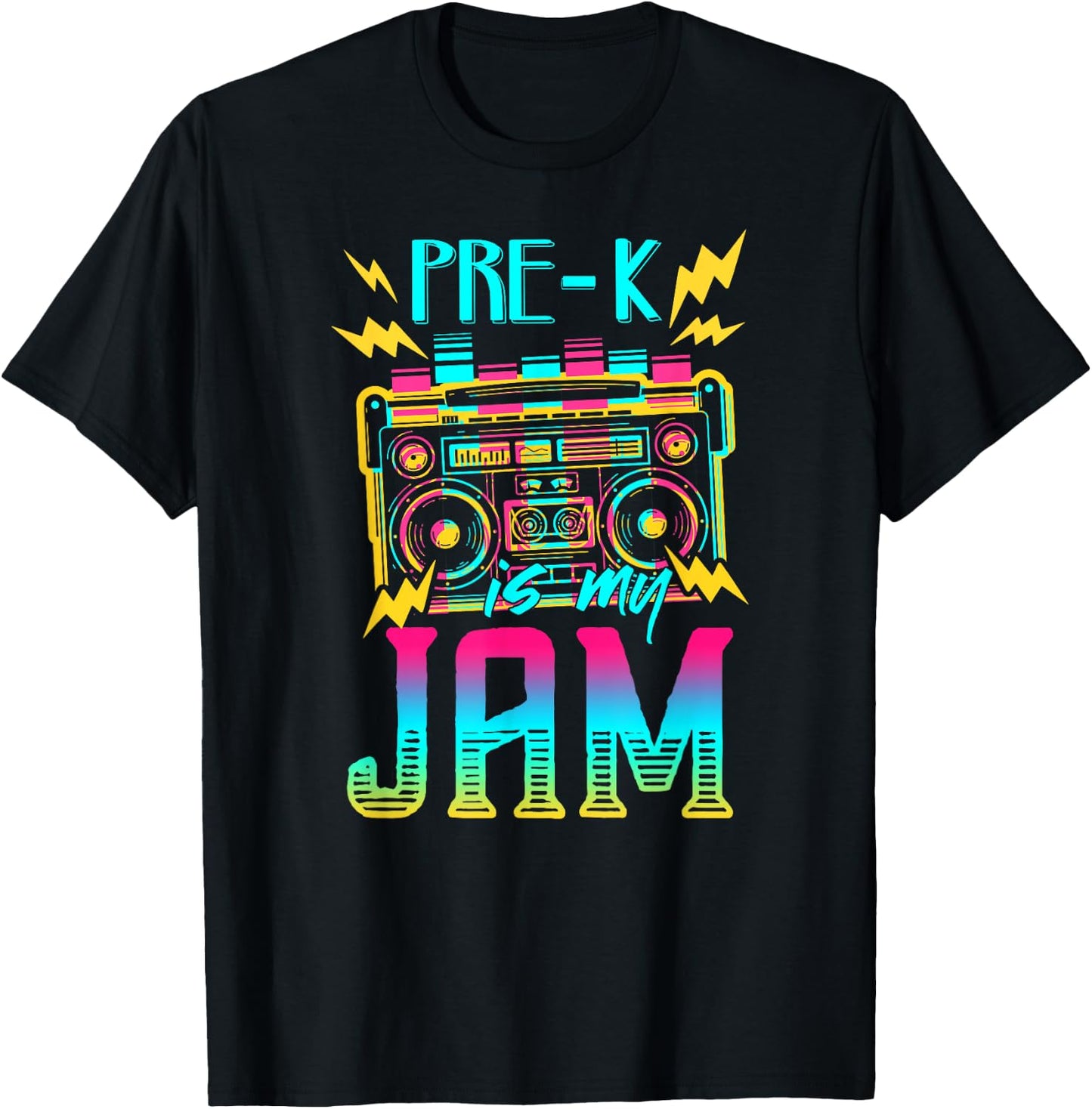 Pre-K Is My Jam-vintage 80s Teacher Student Preschool Women Girls Kids T-Shirt - T-Shirt | Black