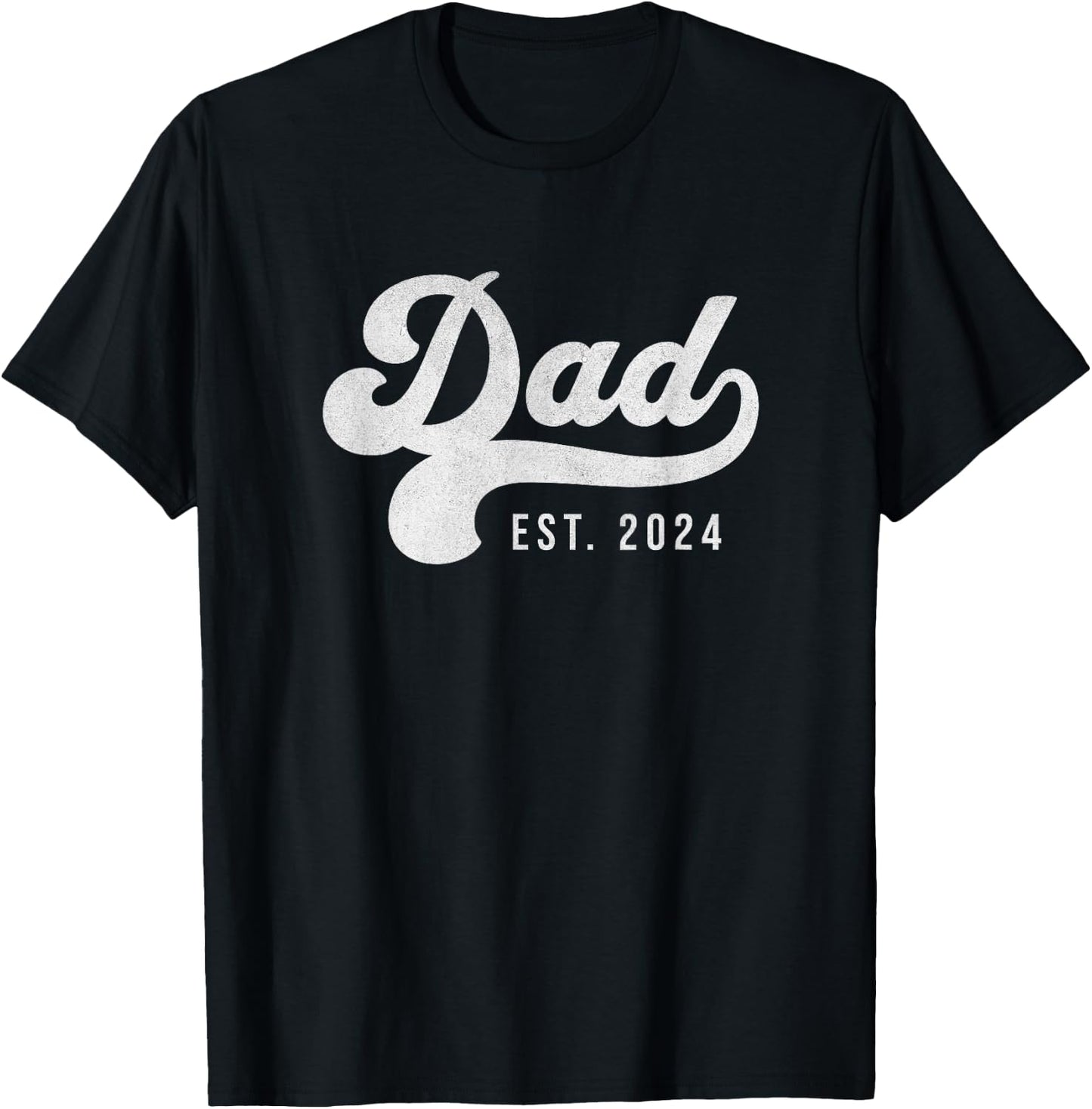 Dad Est 2024 New Dad Promoted To Dad Father's Day T-Shirt - T-Shirt | Black