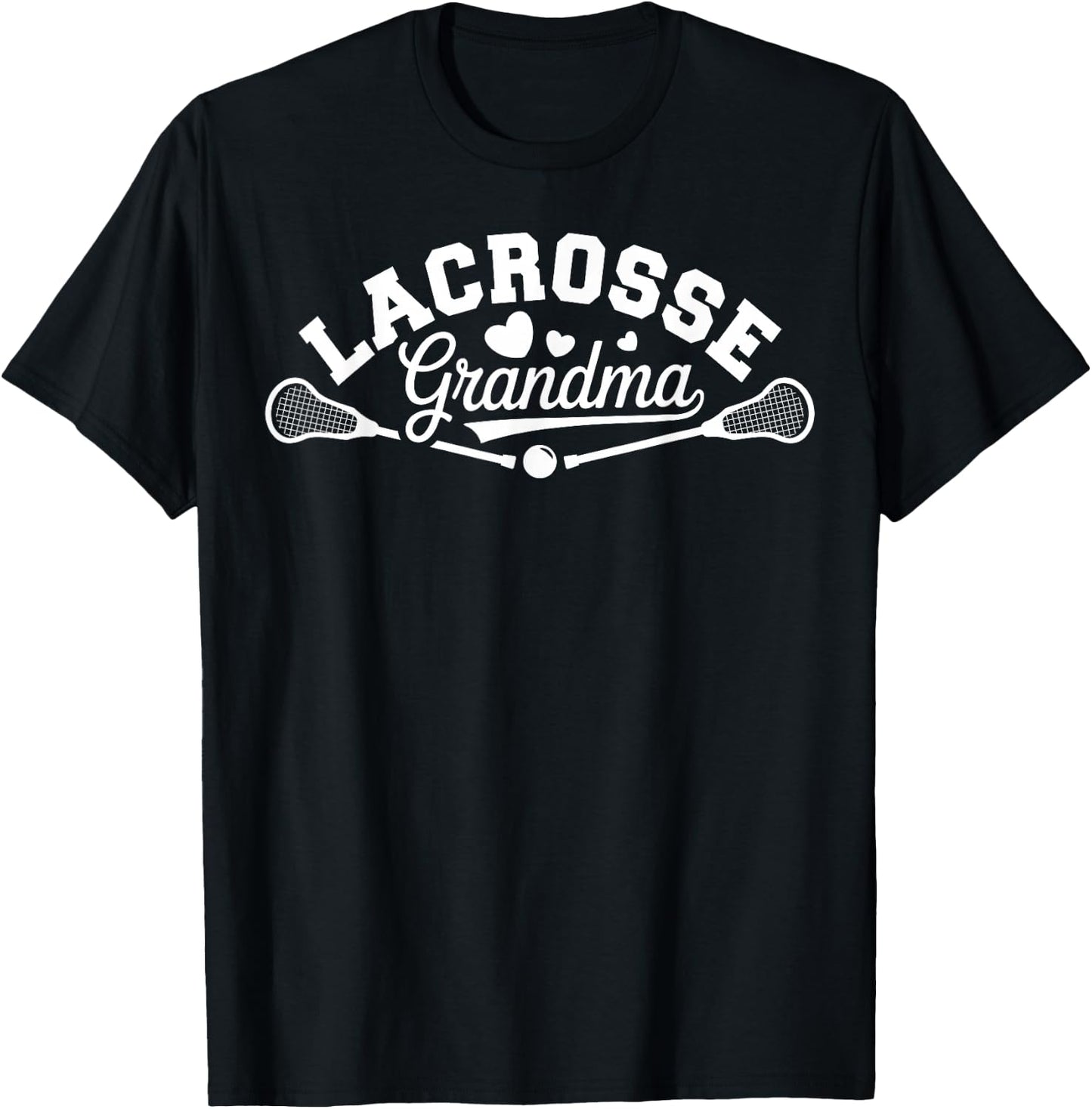 Cute Lacrosse Grandma Grandmother Player T-Shirt - T-Shirt | Black