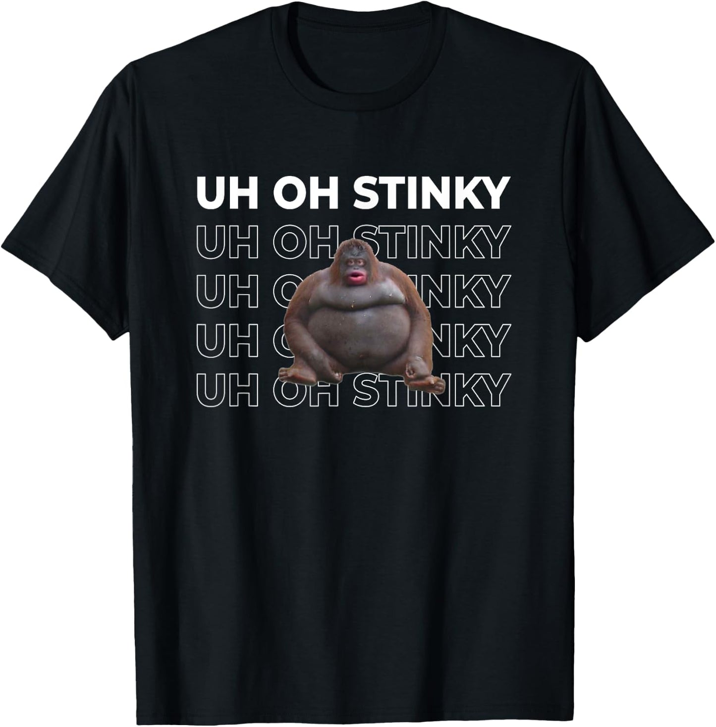 Uh Oh Stinky Meme Funny Le Monke T-Shirt - T-Shirt | Black