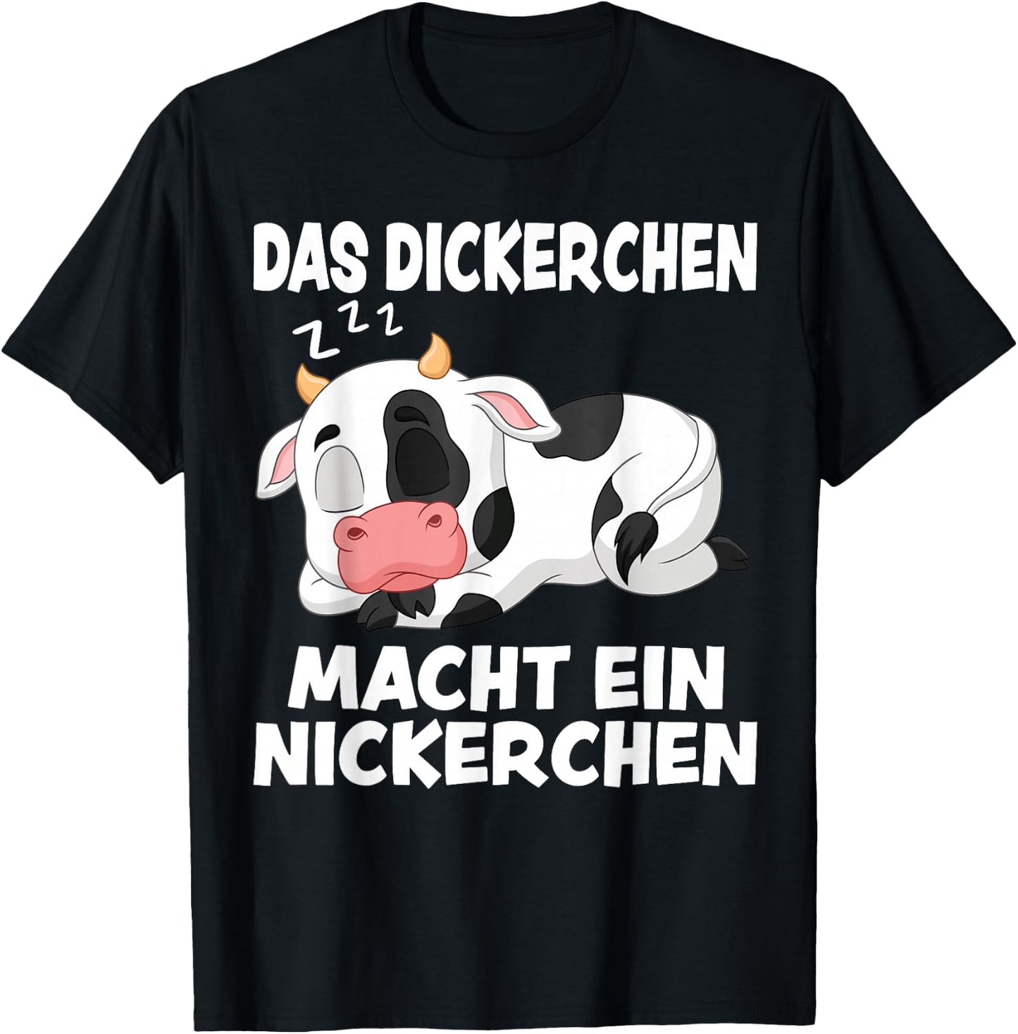 Funny Official Sleep Shirt Cow Pyjamas Nightdress T-Shirt - T-Shirt | Black