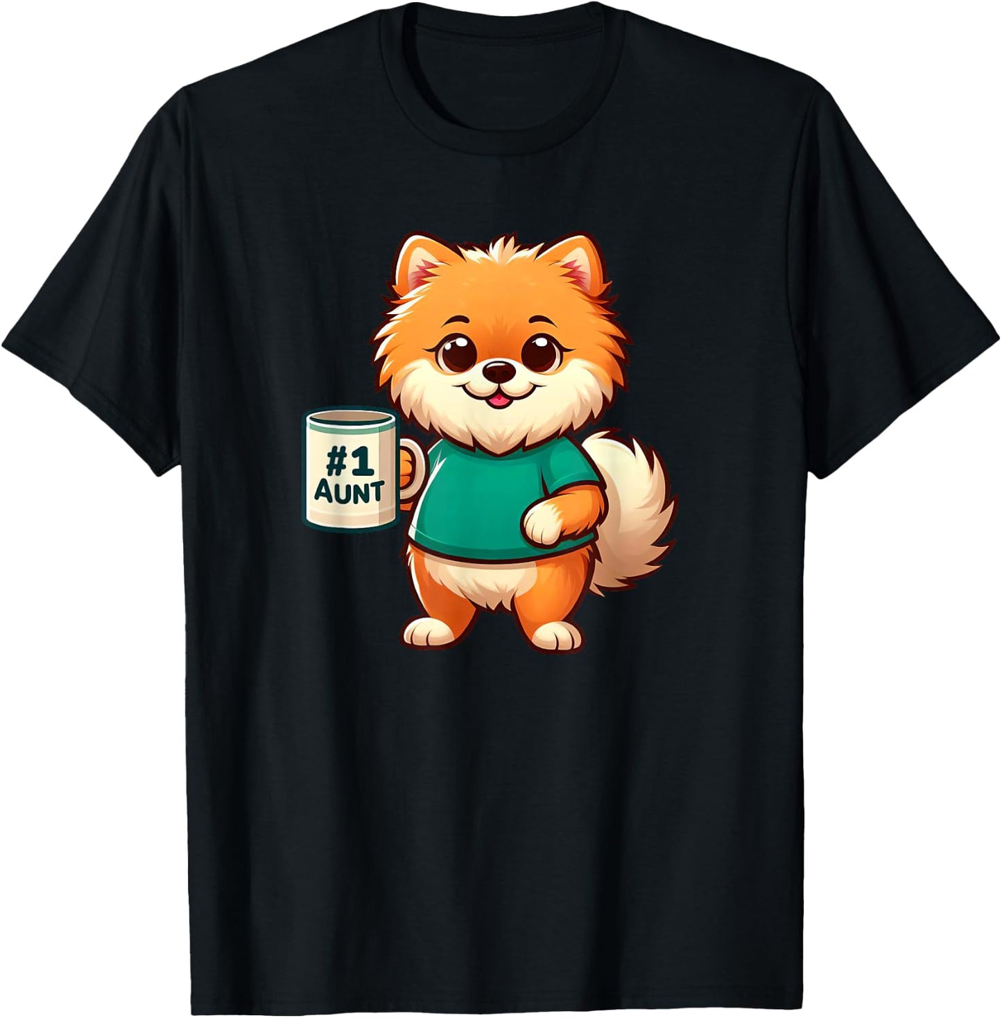 Poméranian Aunt Dog Funny Family T-Shirt - T-Shirt | Black