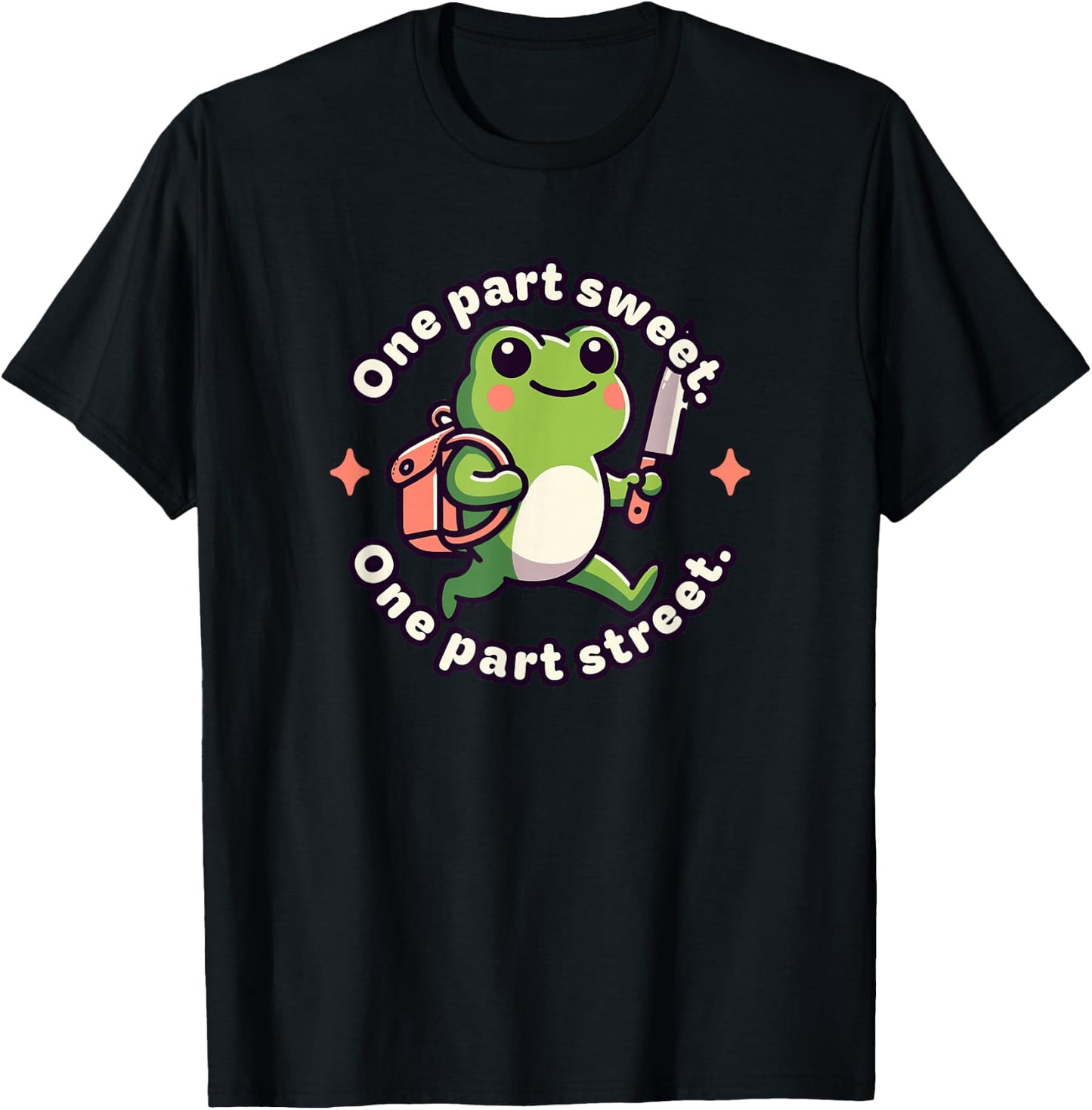 One Part Sweet One Part Street Funny Animal With Knife Frog T-Shirt - T-Shirt | Black