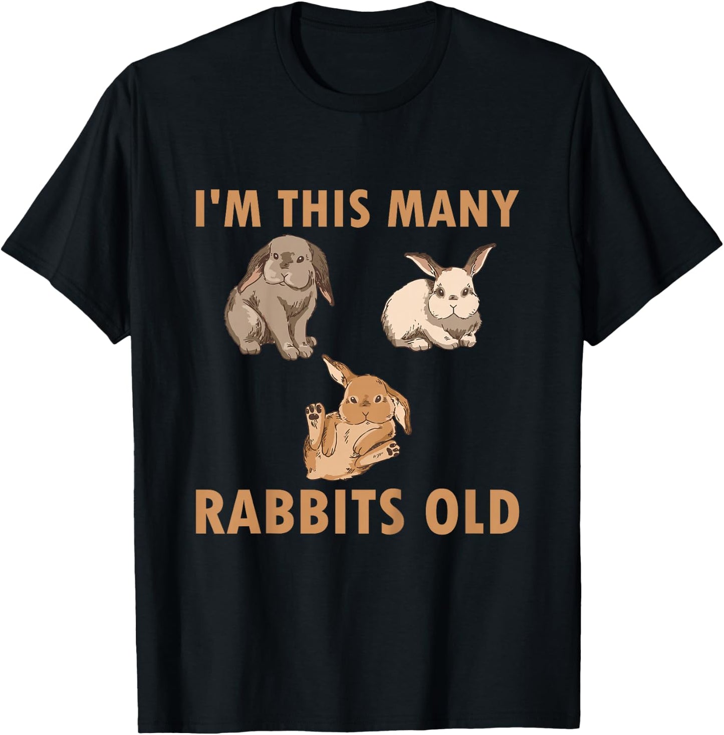 Kids 3 Year Old Bunny Rabbits Old 3rd Birthday T-Shirt - T-Shirt | Black